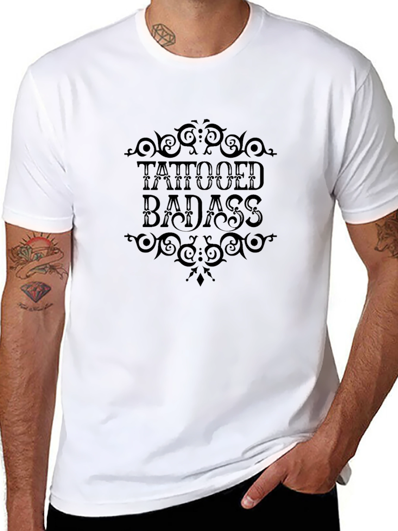 Tattooed Badass Black T-Shirt