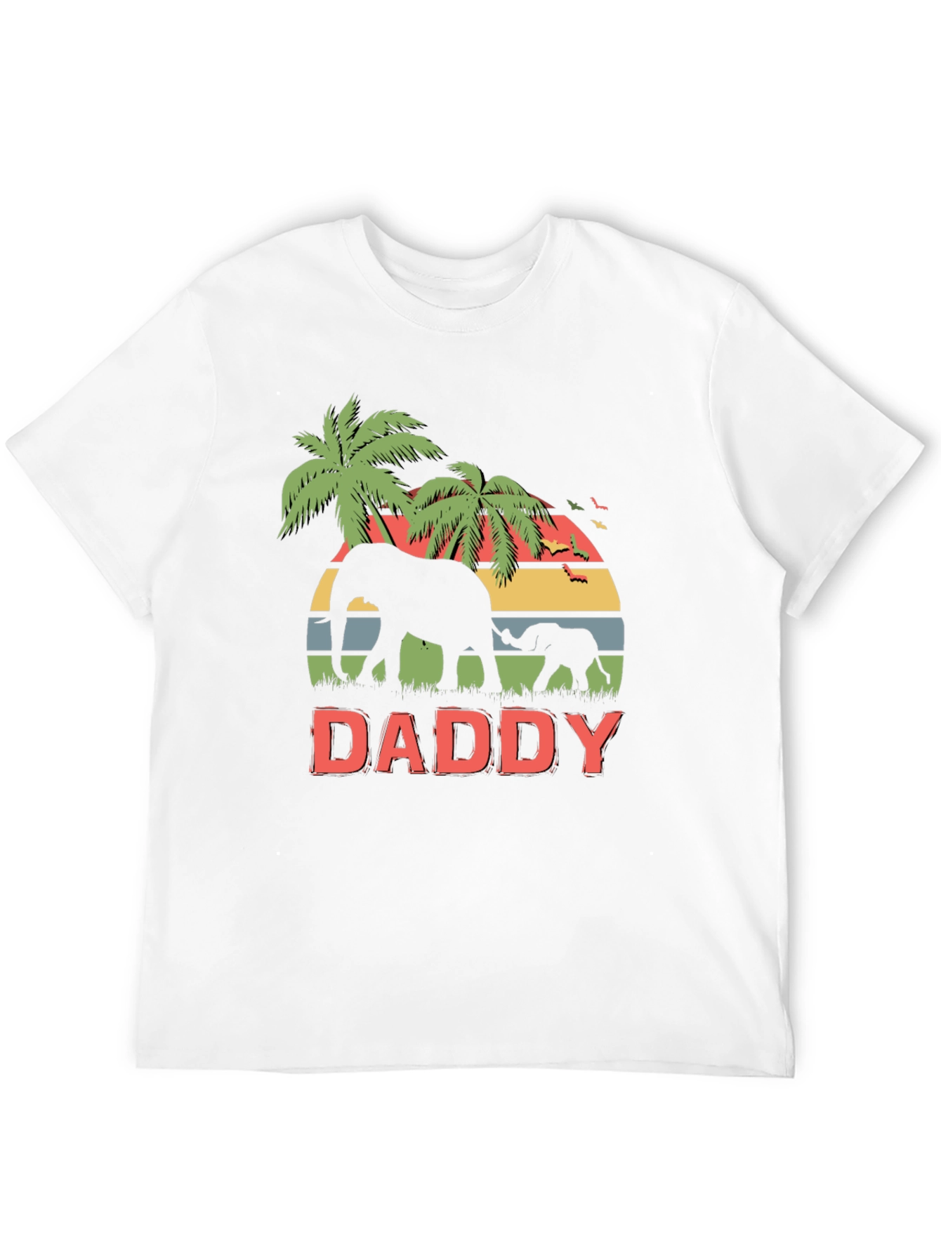 Daddy Elephant Graphic T-Shirt Retro Style