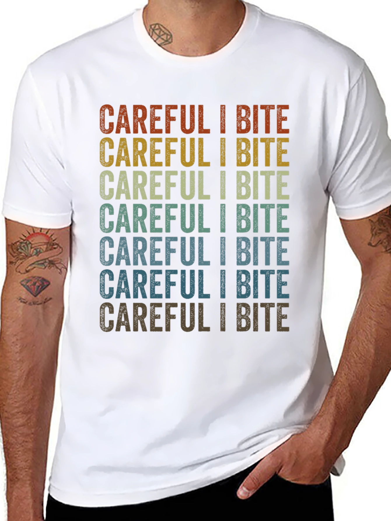 Careful I Bite Graphic T-Shirt - Retro Style