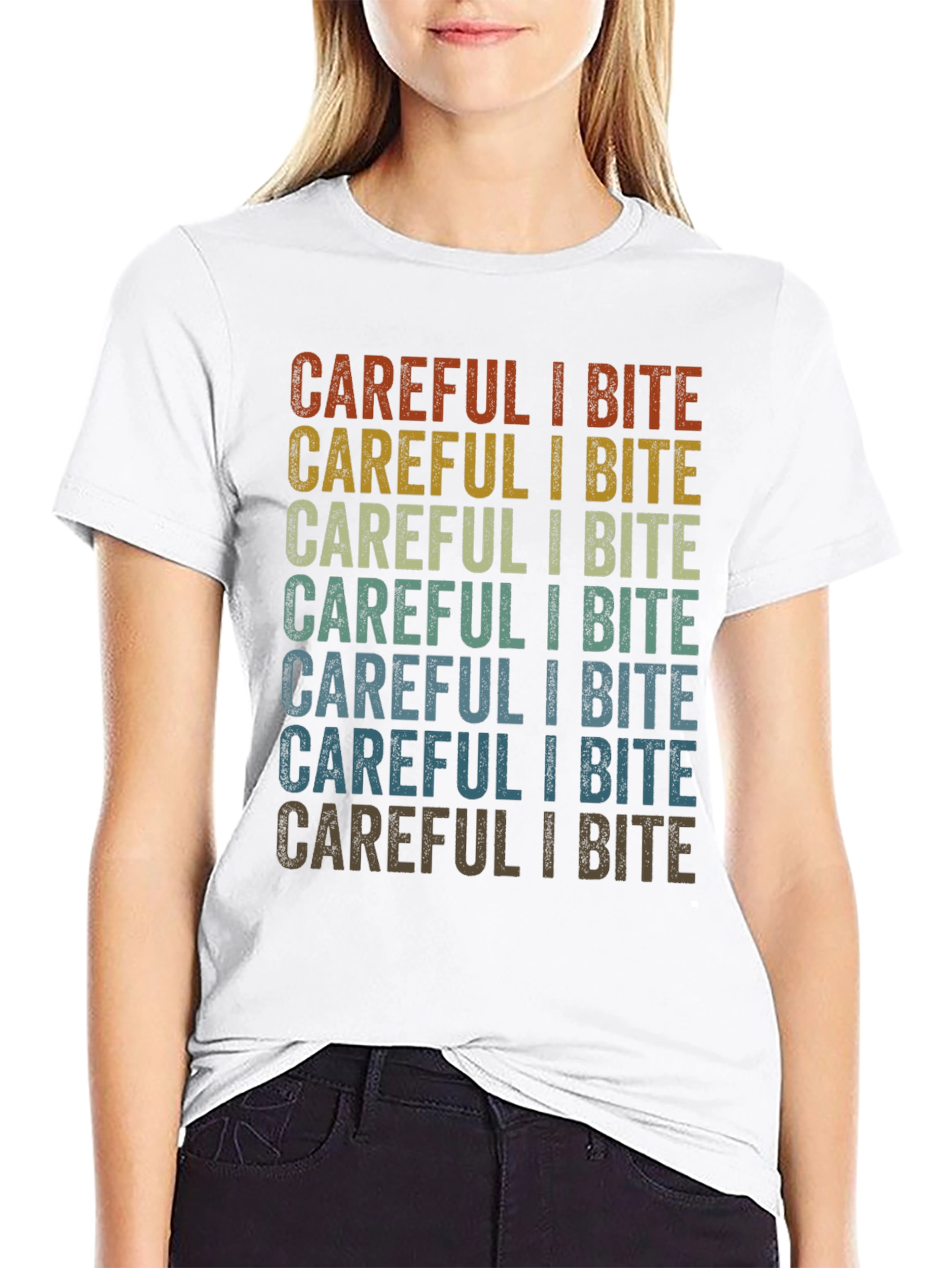 Careful I Bite Graphic T-Shirt - Retro Style