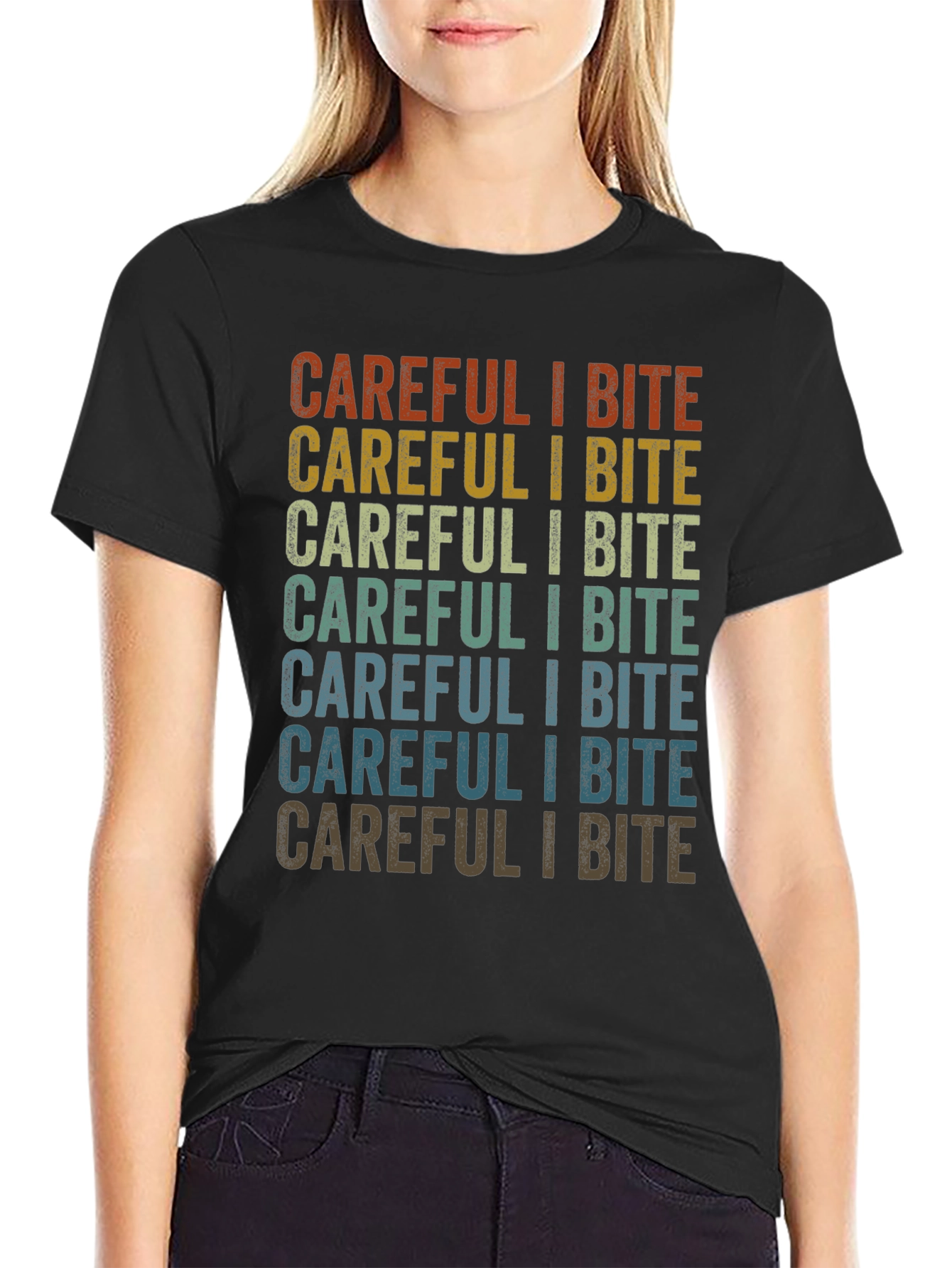 Careful I Bite Graphic T-Shirt - Retro Style
