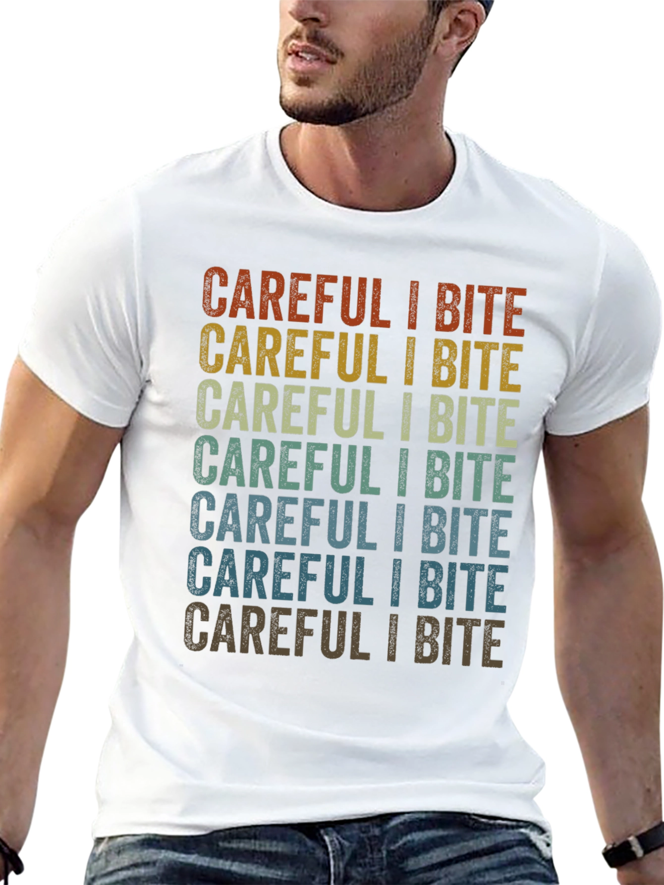 Careful I Bite Graphic T-Shirt - Retro Style