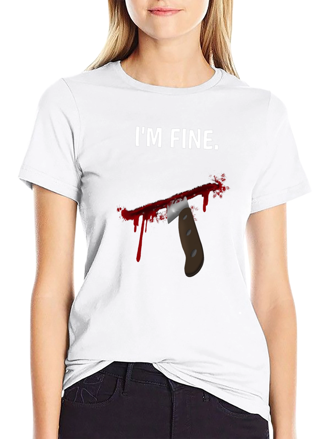 Im Fine Funny Graphic T-Shirt - Black
