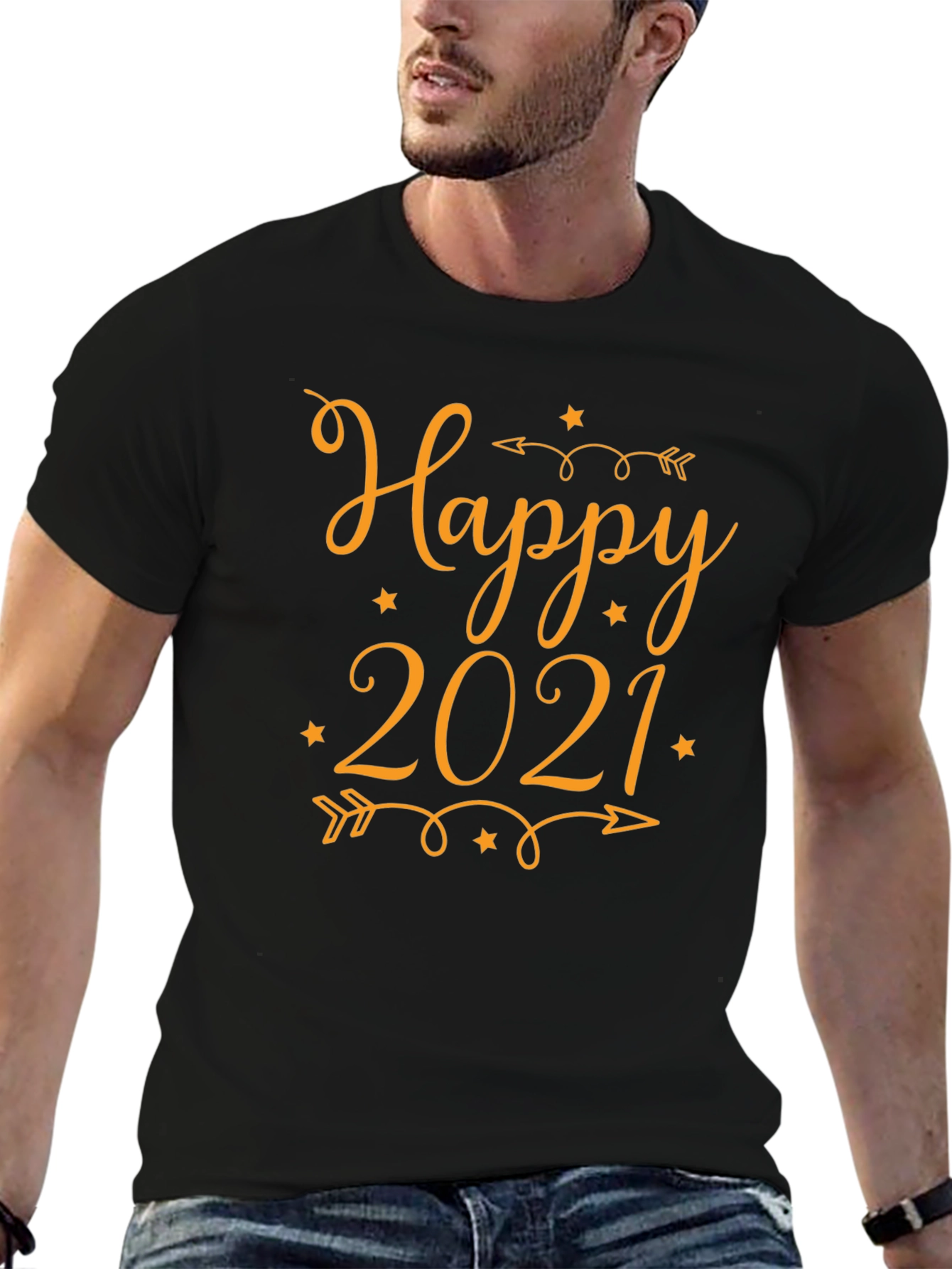 Happy 2021 Graphic T-Shirt - Black
