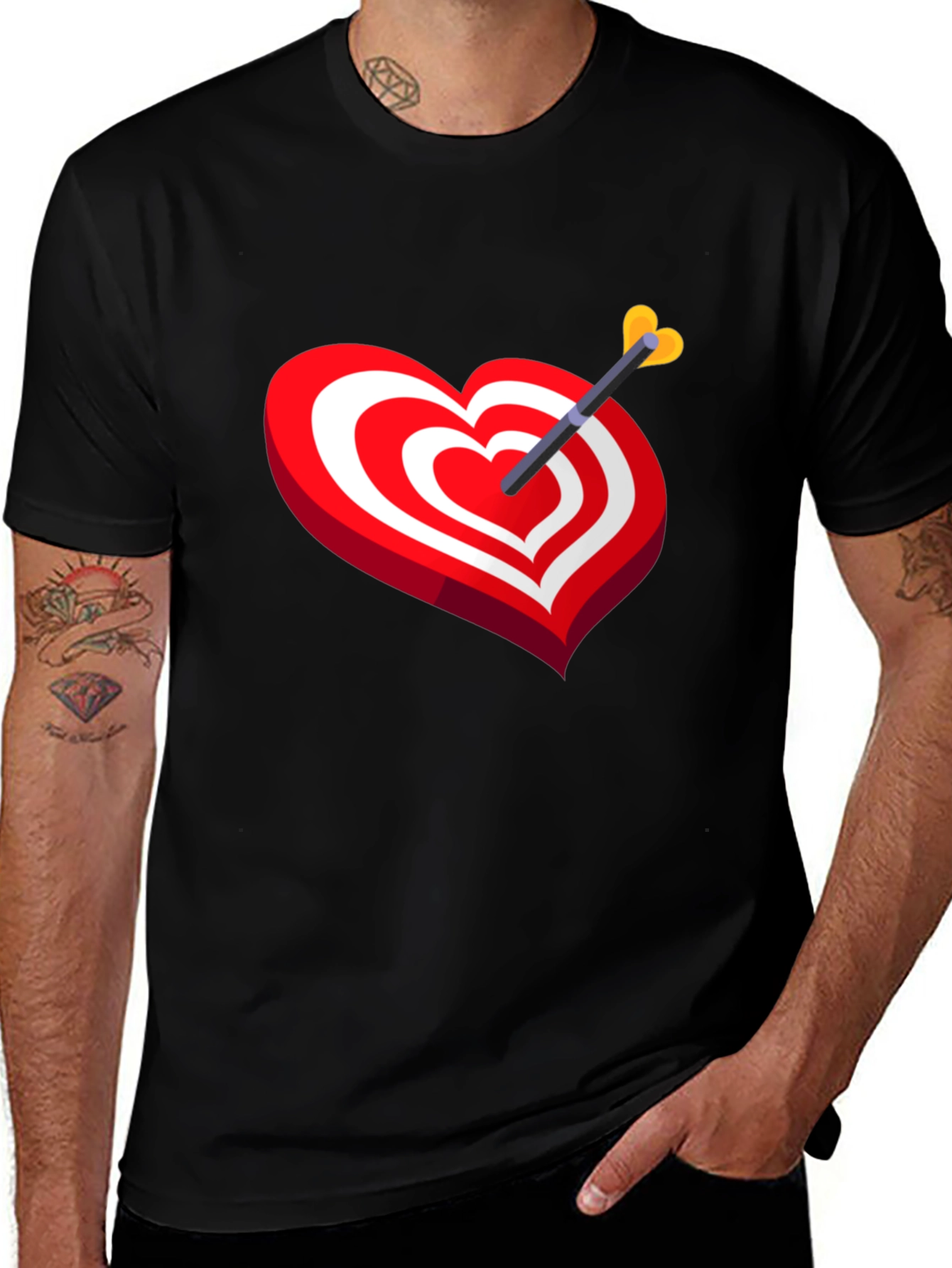 Heart Target Arrow T-Shirt - Cupids Mark