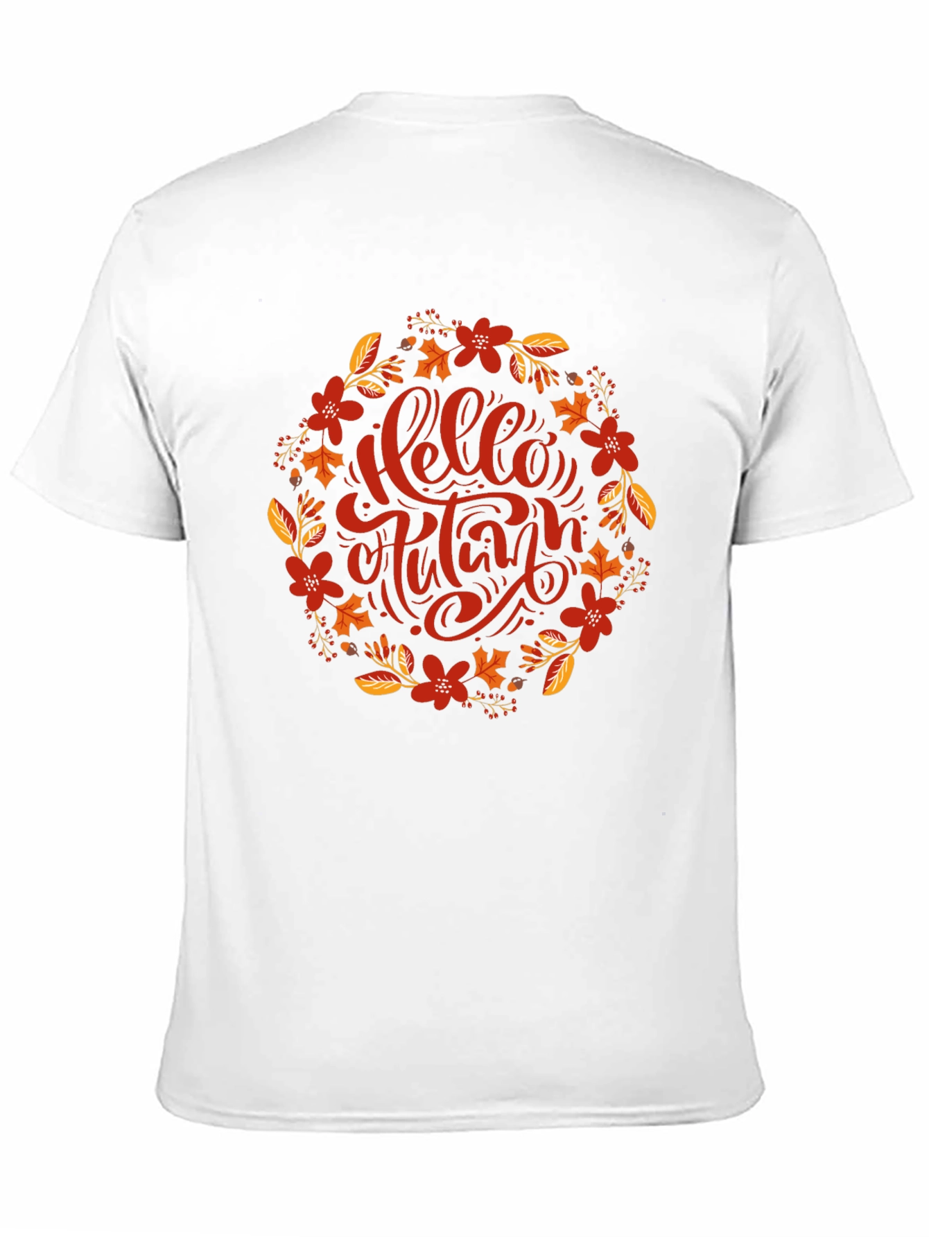 Hello Autumn Floral Wreath Graphic T-Shirt