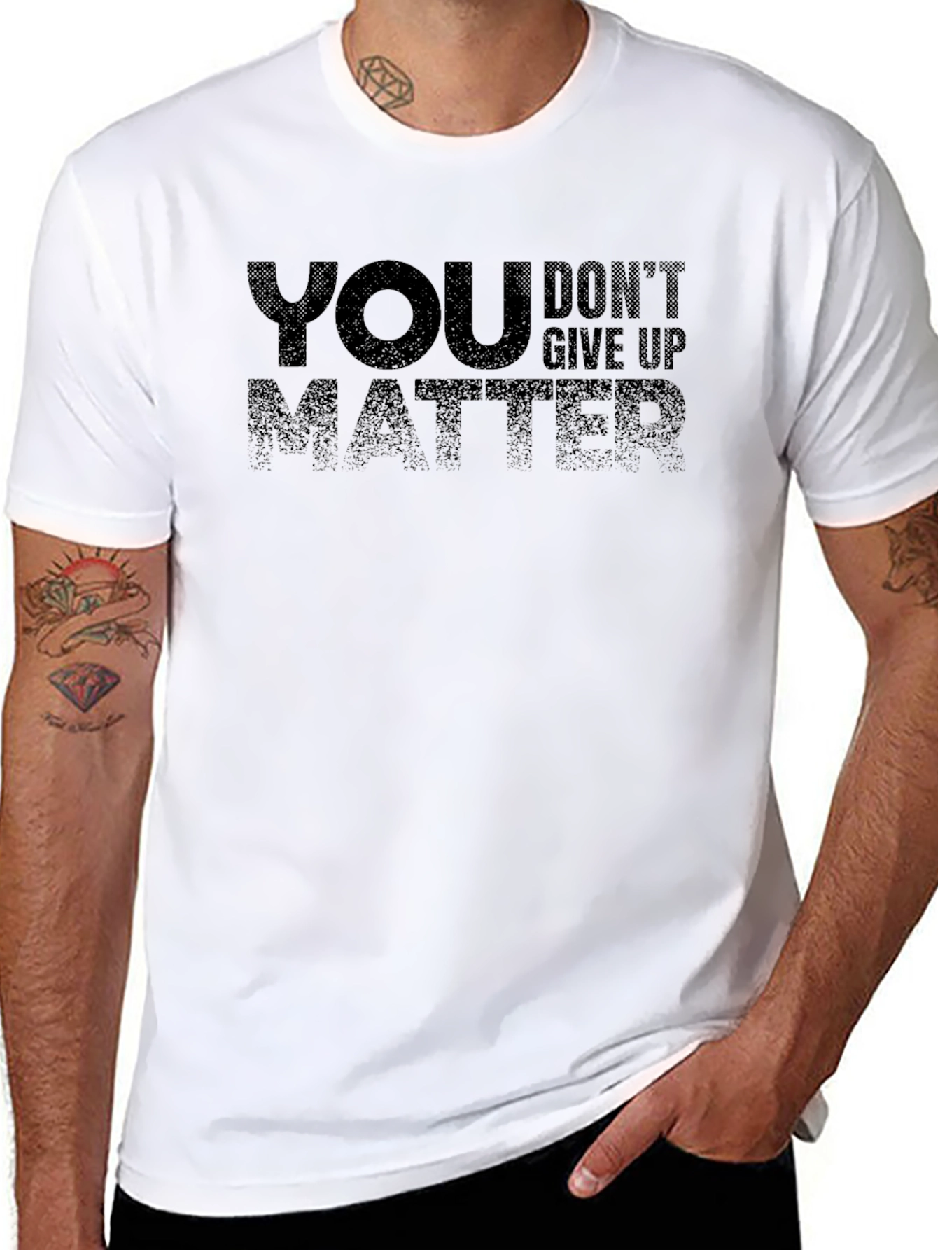 Motivational You Matter Dont Give Up Black T-Shirt