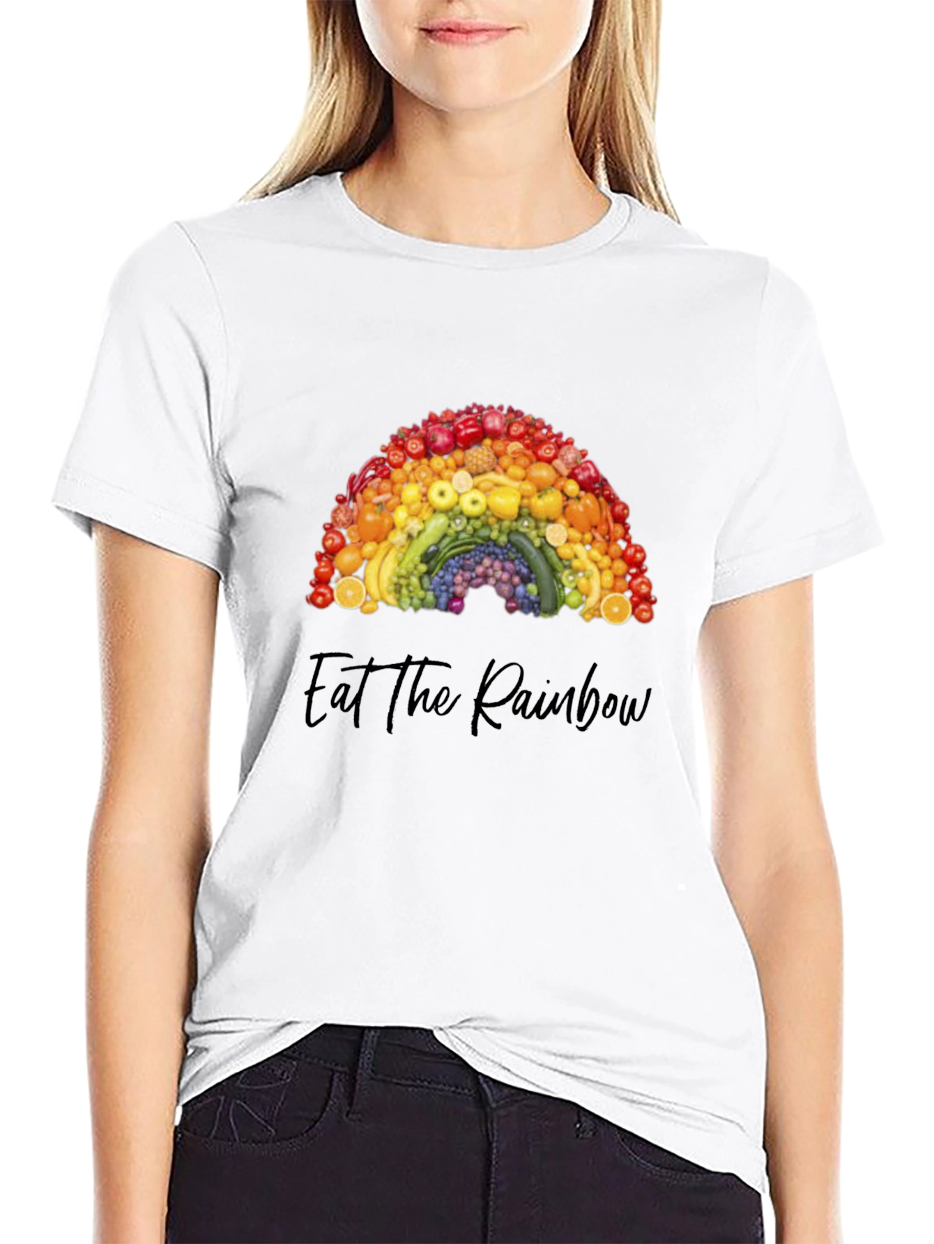 Eat the Rainbow Graphic Tee - Healthy Food Shirt