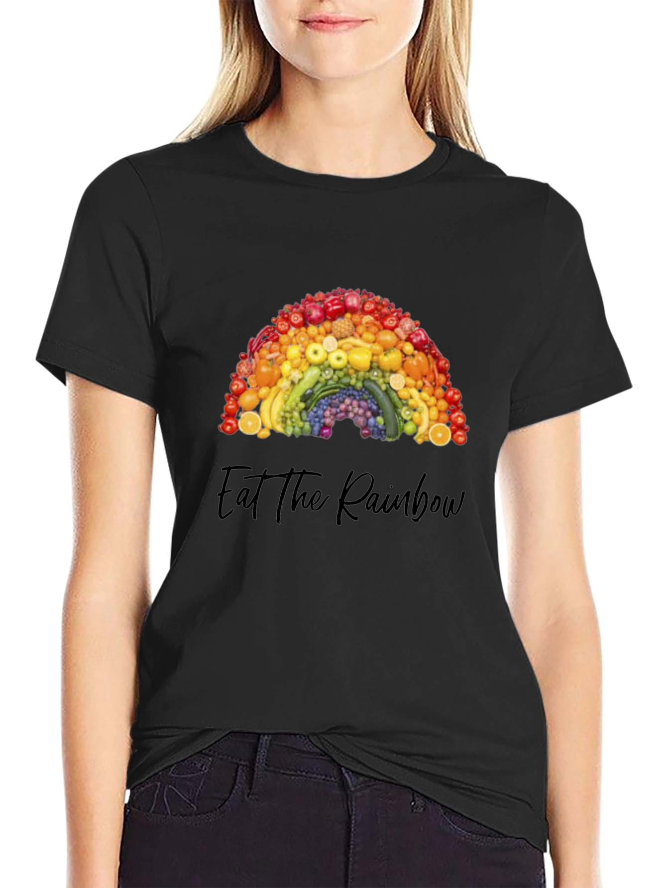 Eat the Rainbow Graphic Tee - Healthy Food Shirt