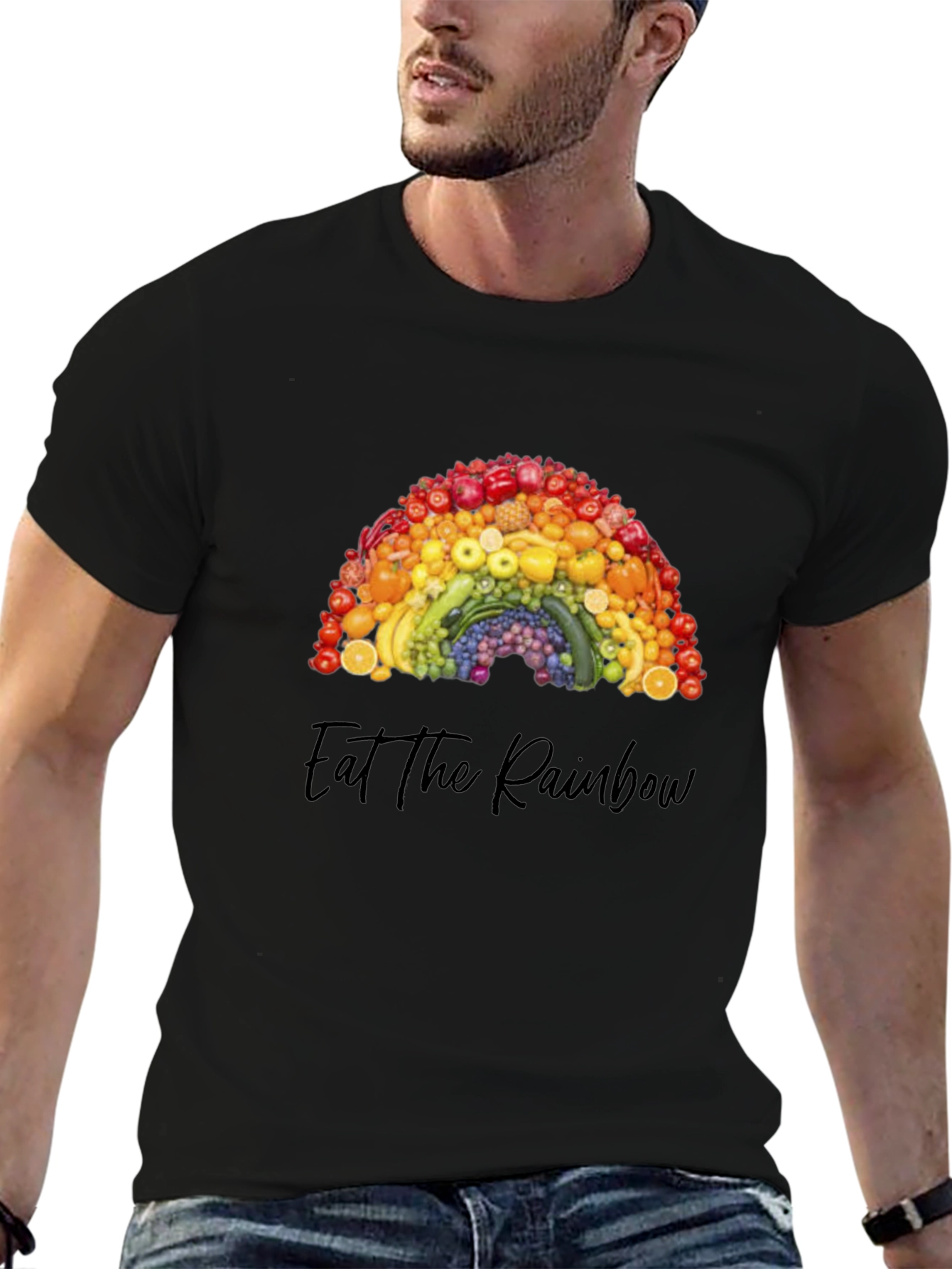 Eat the Rainbow Graphic Tee - Healthy Food Shirt