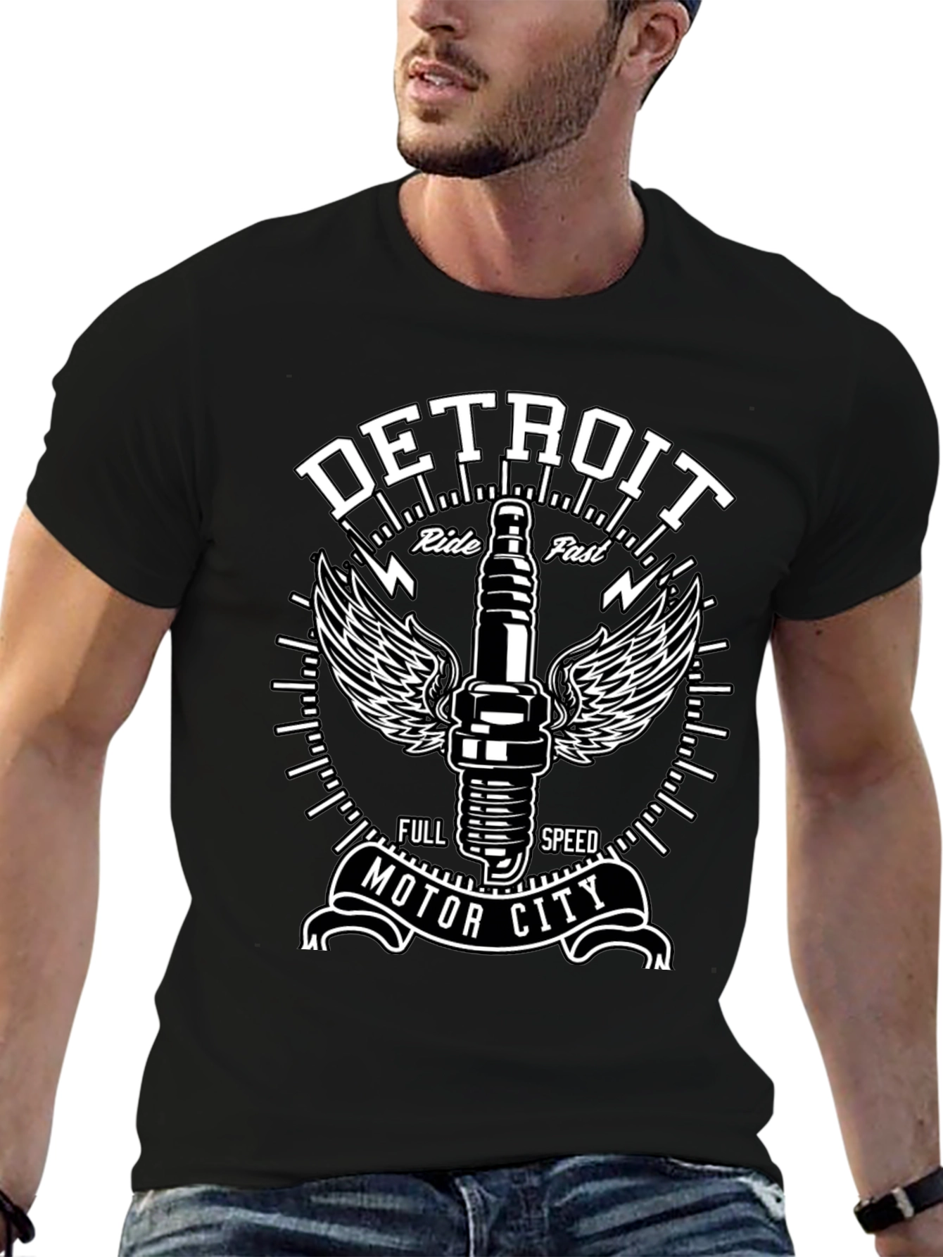 Detroit Motor City Ride Fast Graphic Tee