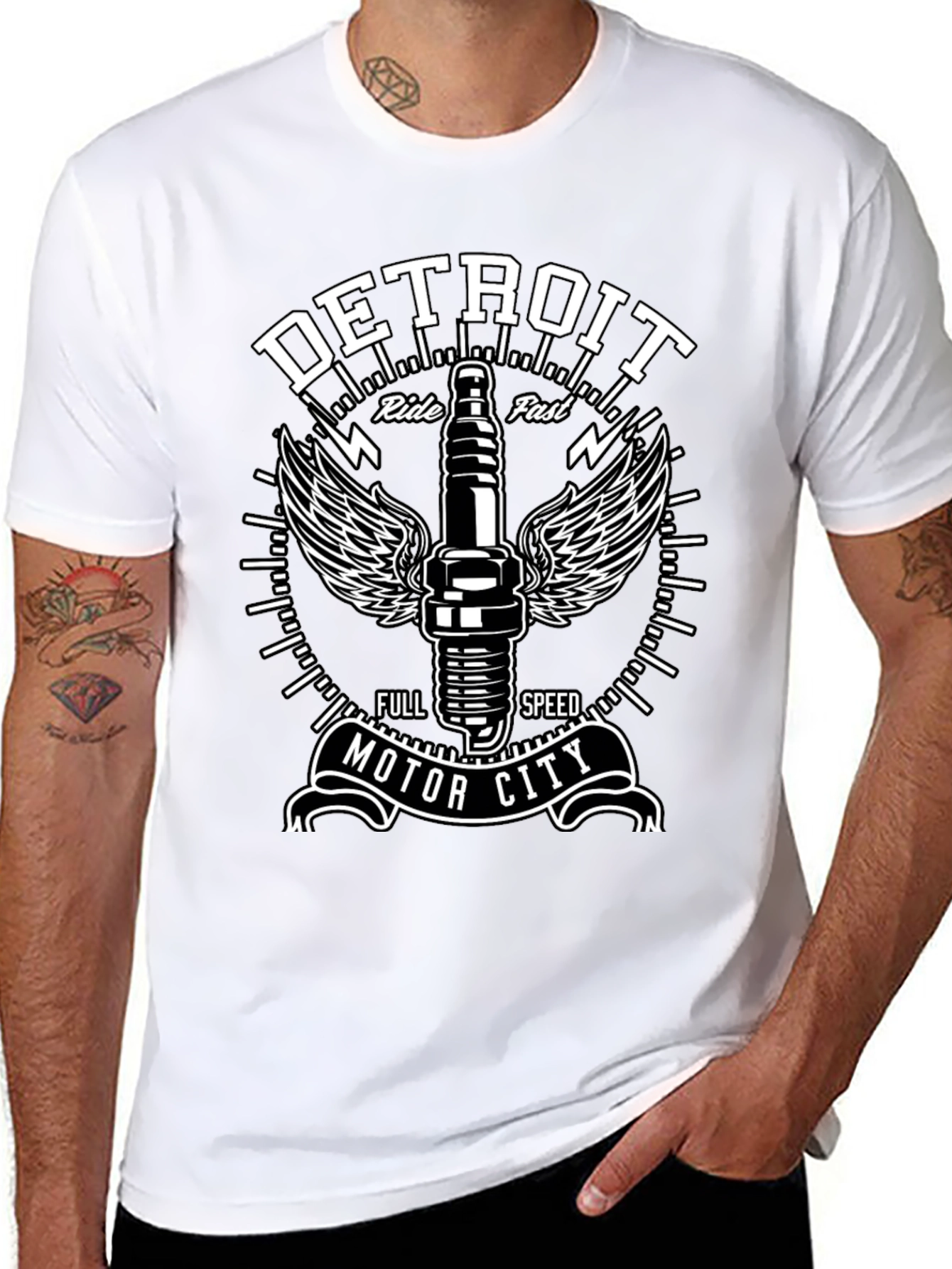 Detroit Motor City Ride Fast Graphic Tee