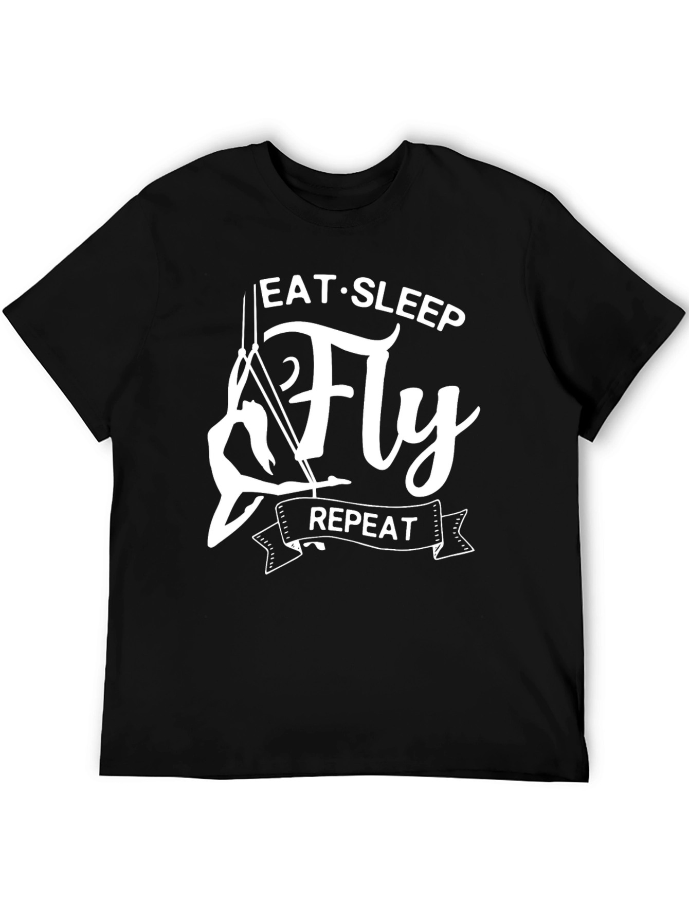 Eat Sleep Fly Repeat Black T-Shirt