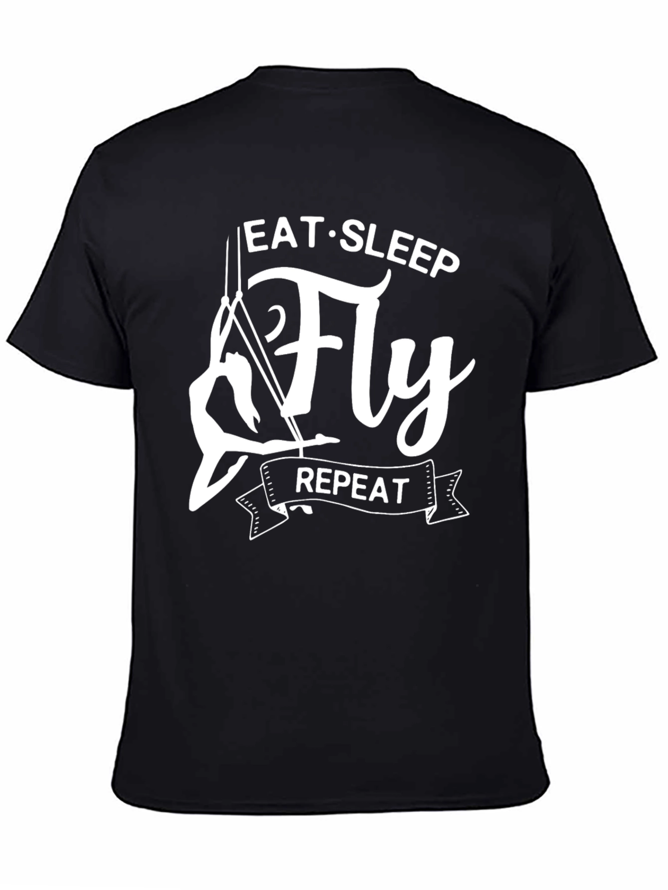 Eat Sleep Fly Repeat Black T-Shirt