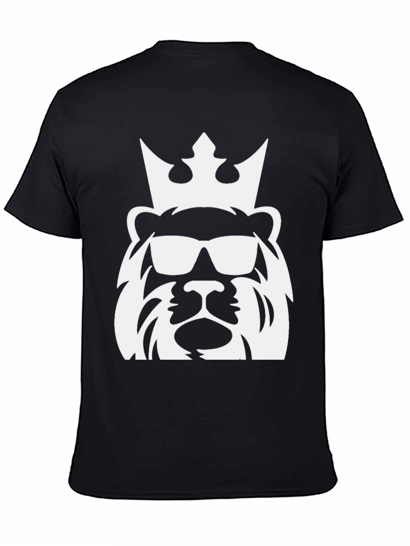 Cool Lion King Graphic Tee - Black