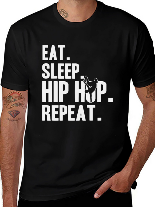 Eat Sleep Hip Hop Repeat Black T-Shirt