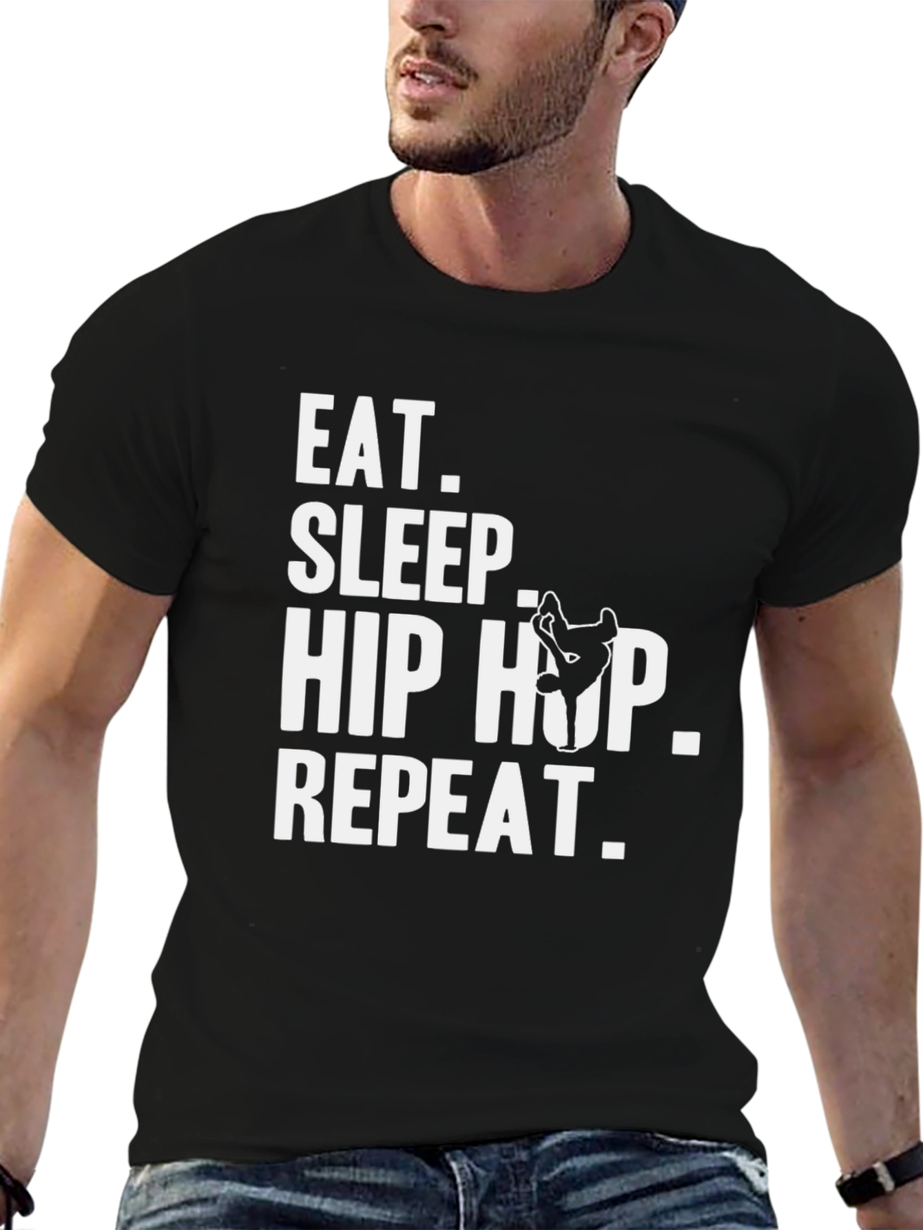 Eat Sleep Hip Hop Repeat Black T-Shirt