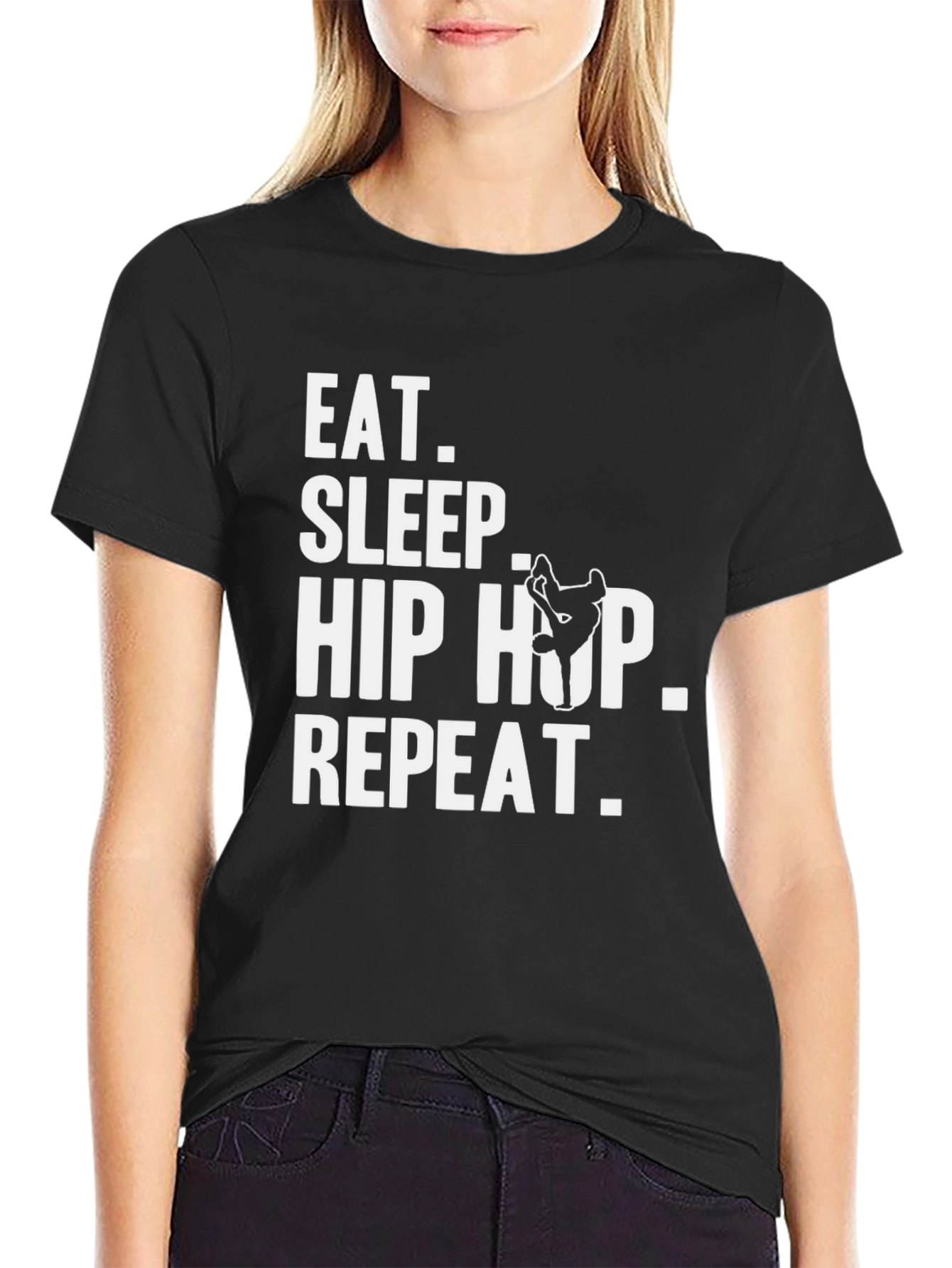 Eat Sleep Hip Hop Repeat Black T-Shirt