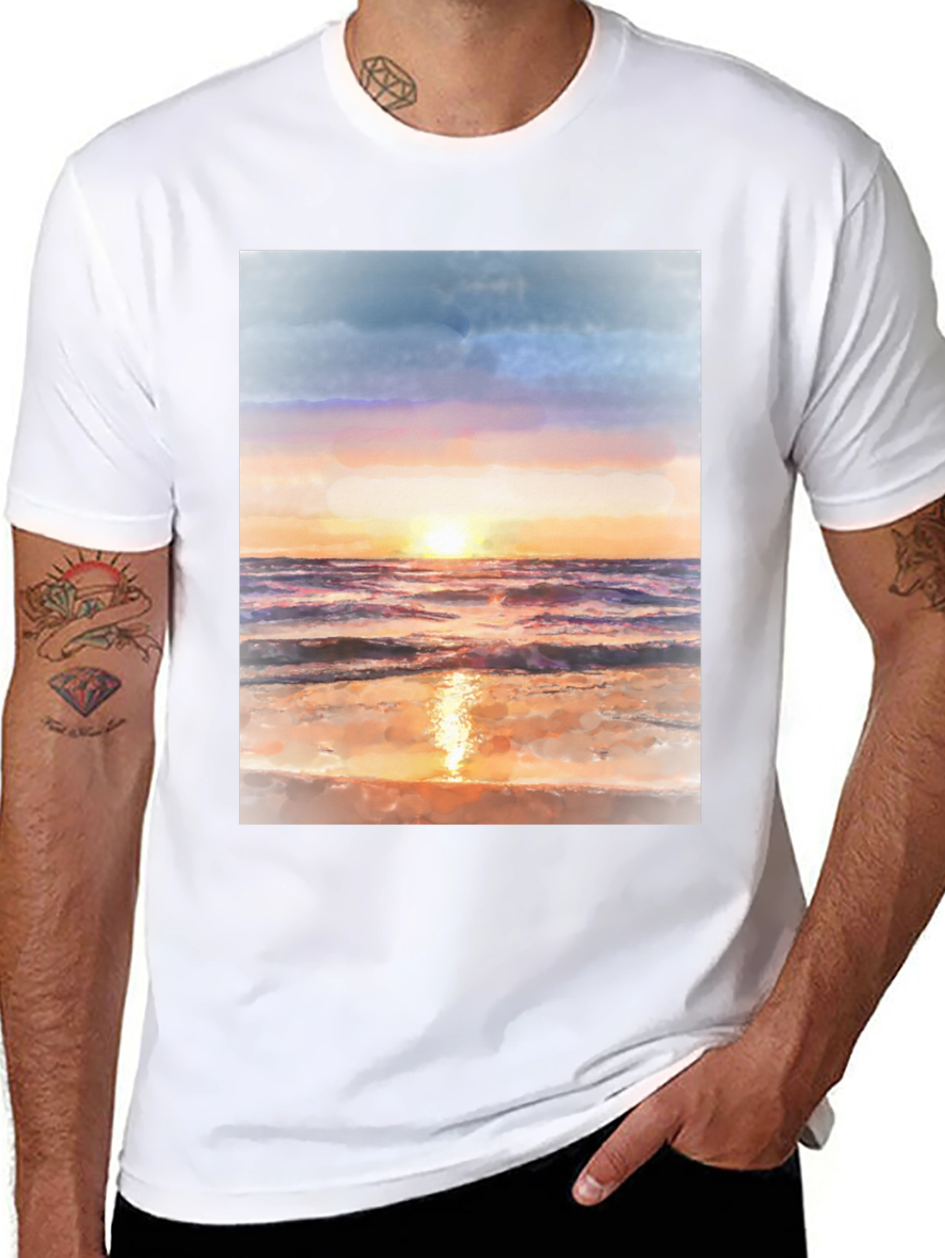 Sunset Beach Graphic Tee - Black