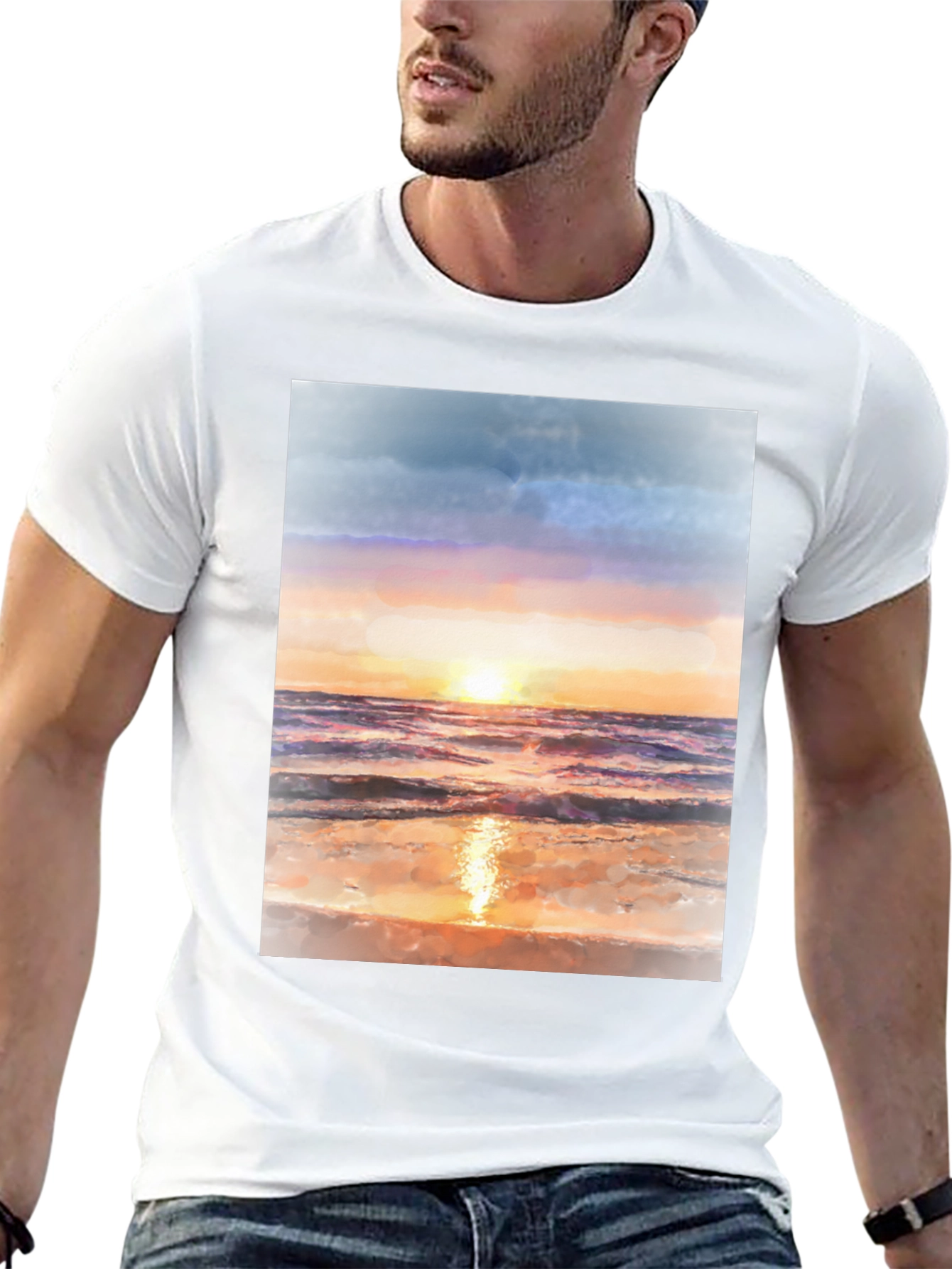 Sunset Beach Graphic Tee - Black