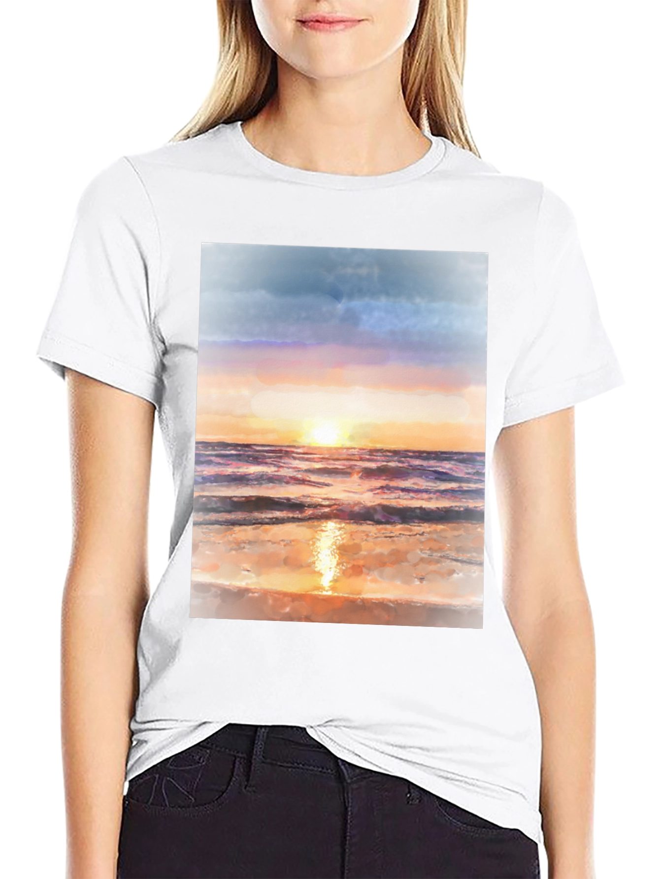 Sunset Beach Graphic Tee - Black