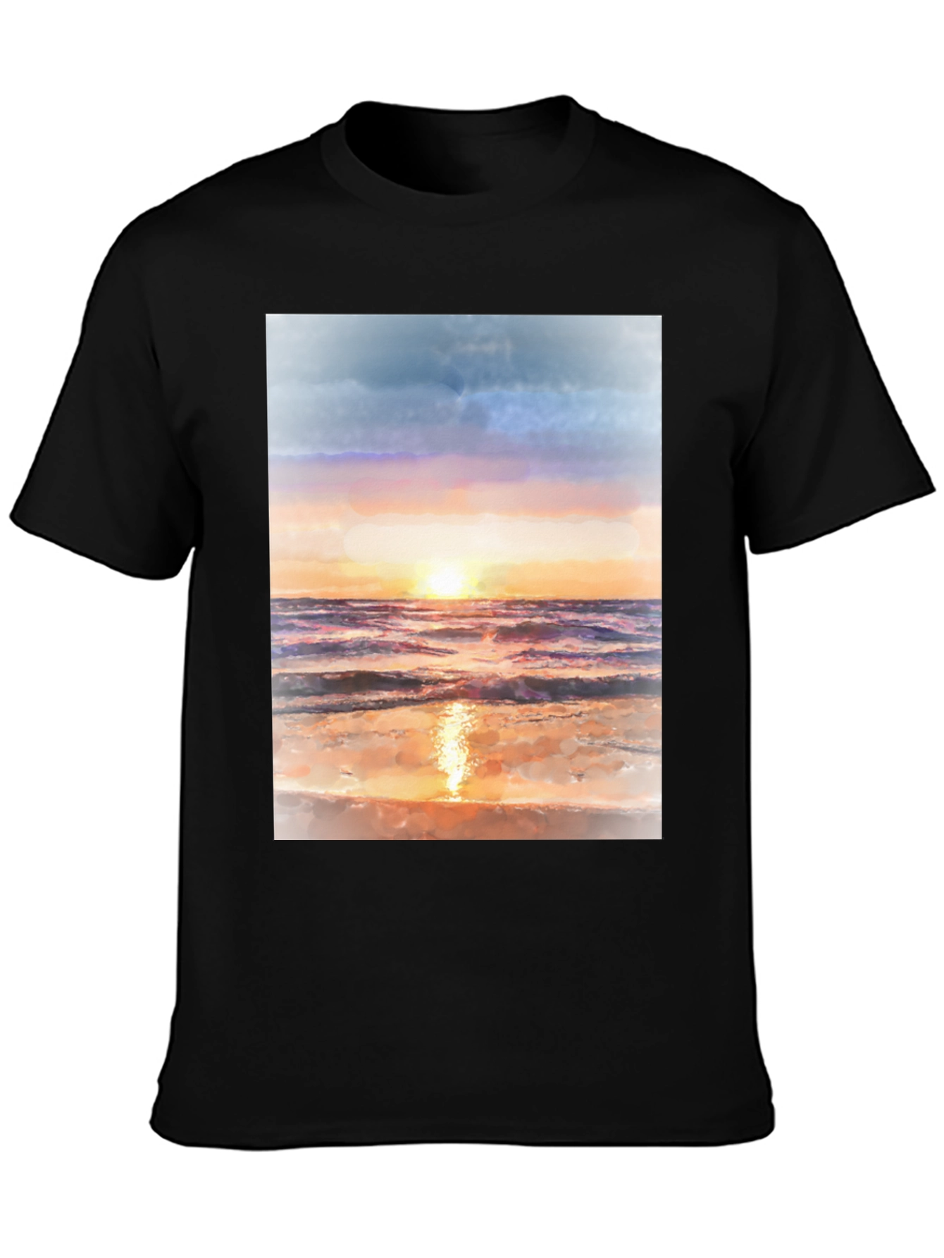 Sunset Beach Graphic Tee - Black