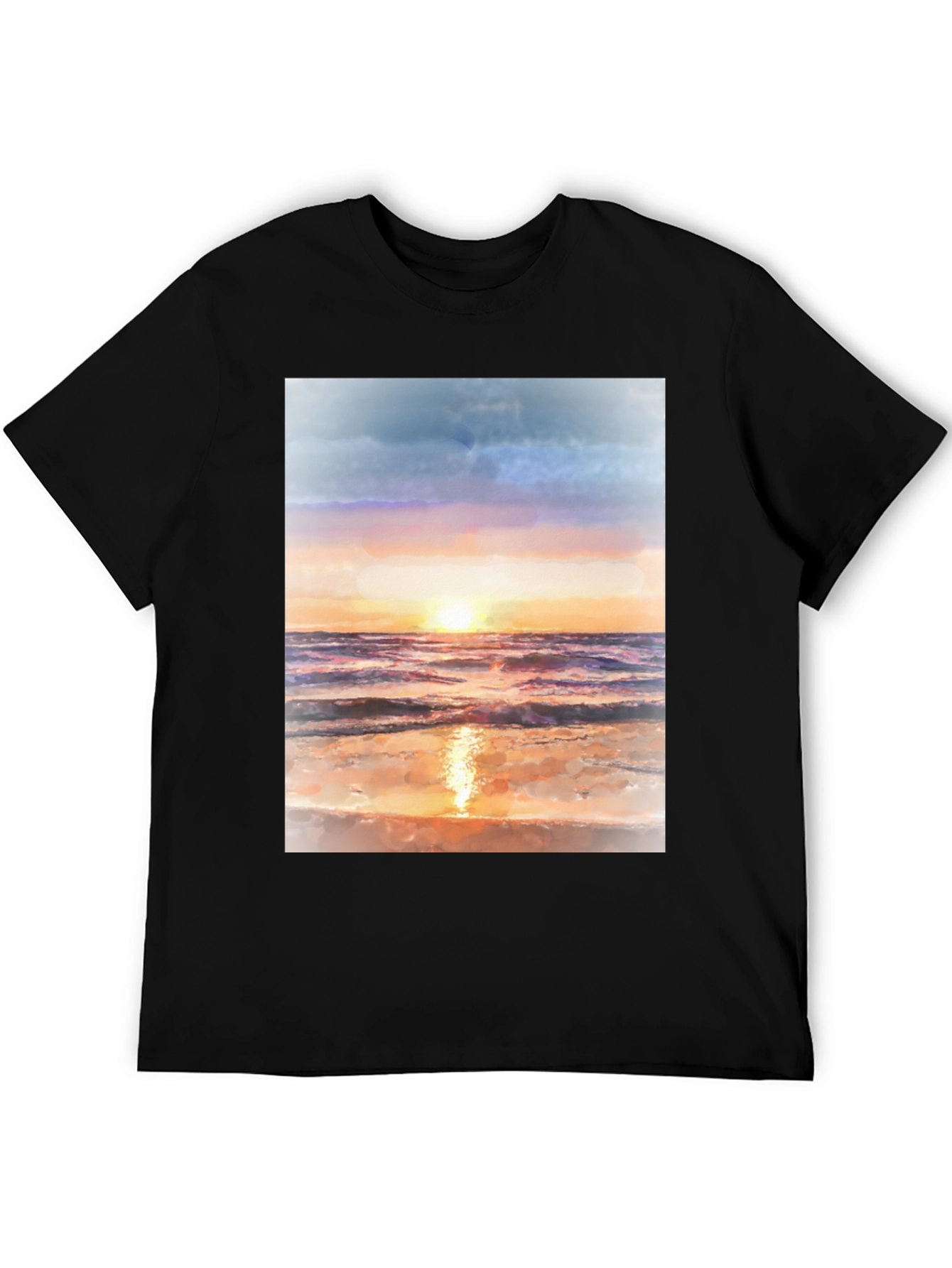 Sunset Beach Graphic Tee - Black