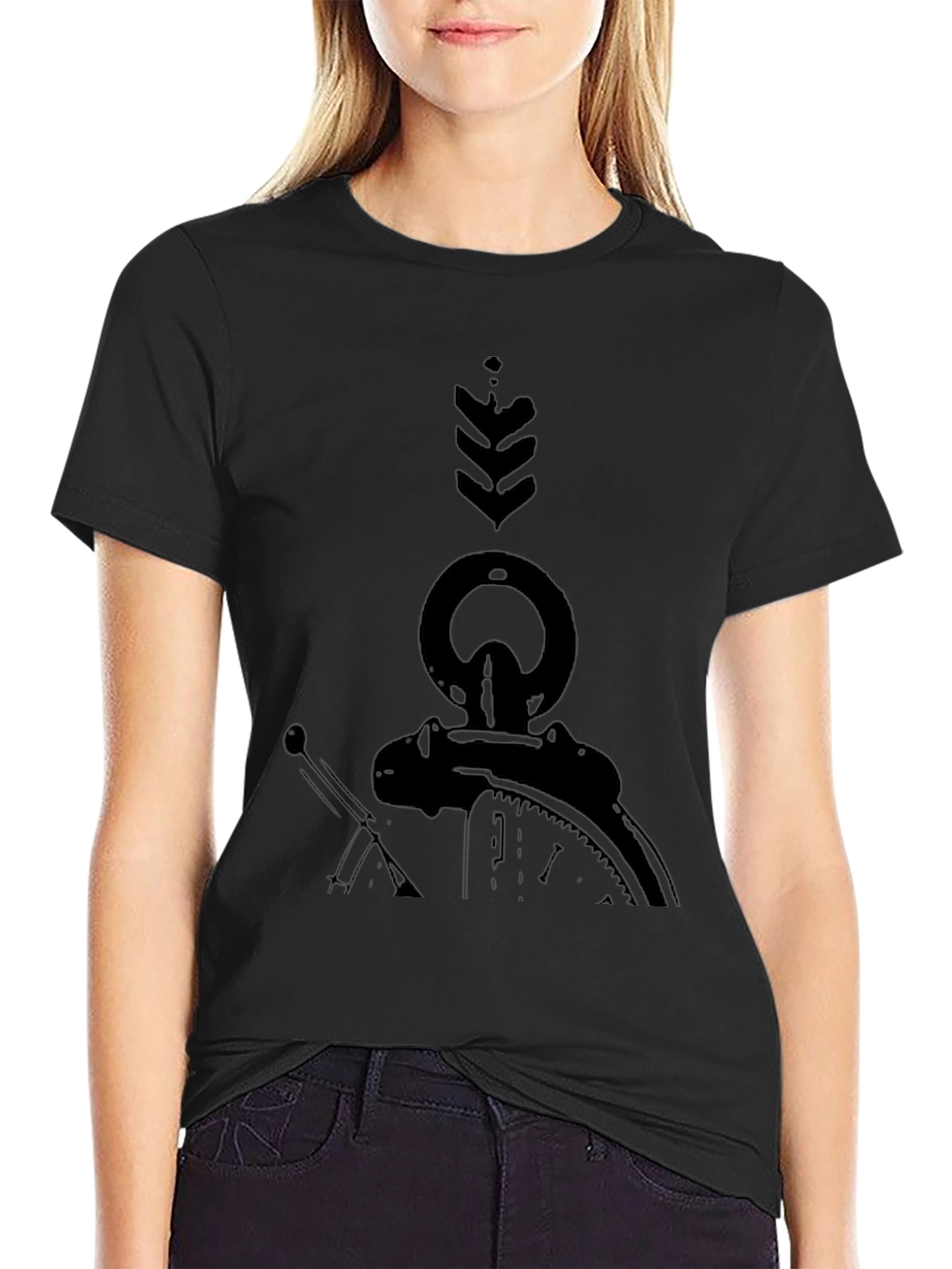 Mens Black Graphic Tee - Pocket Watch