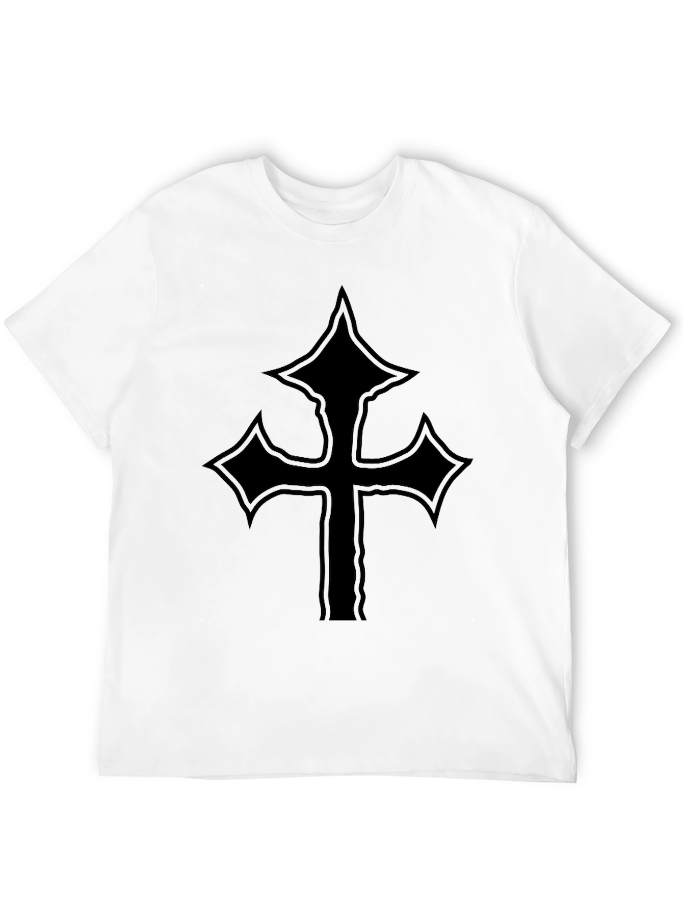 Black T-Shirt with Cross Graphic