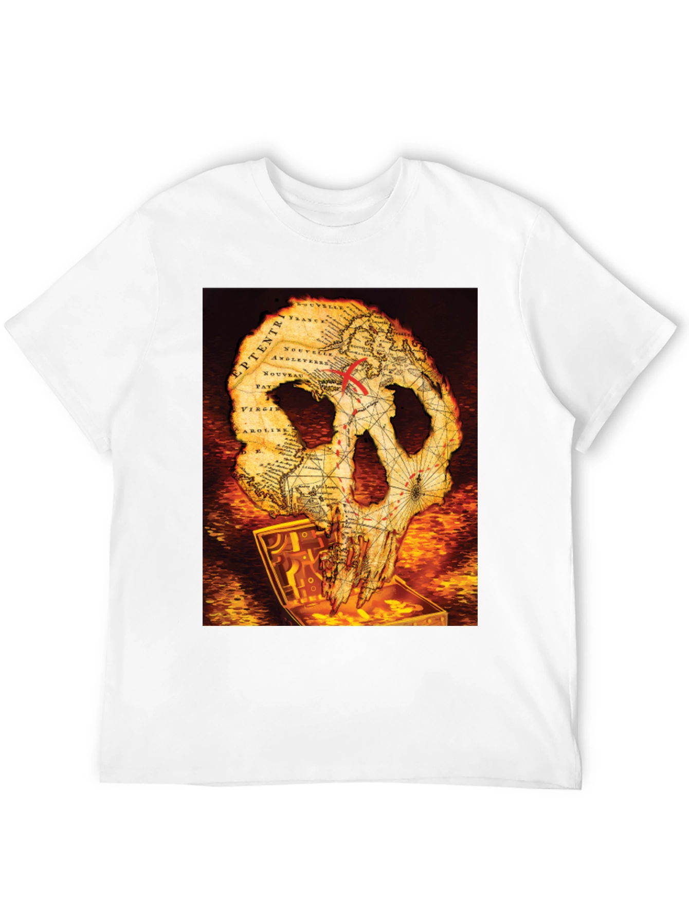 Skull Map Graphic Tee - Pirate Treasure T-Shirt