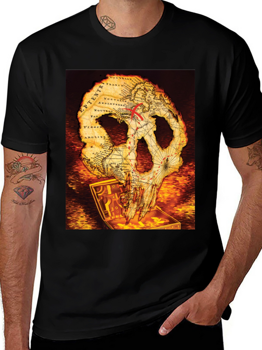 Skull Map Graphic Tee - Pirate Treasure T-Shirt