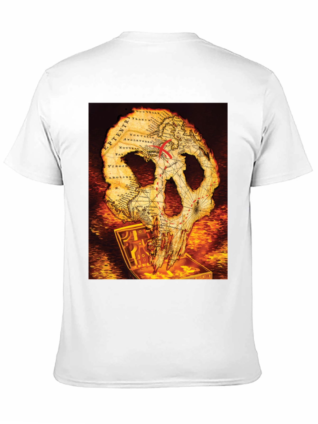 Skull Map Graphic Tee - Pirate Treasure T-Shirt