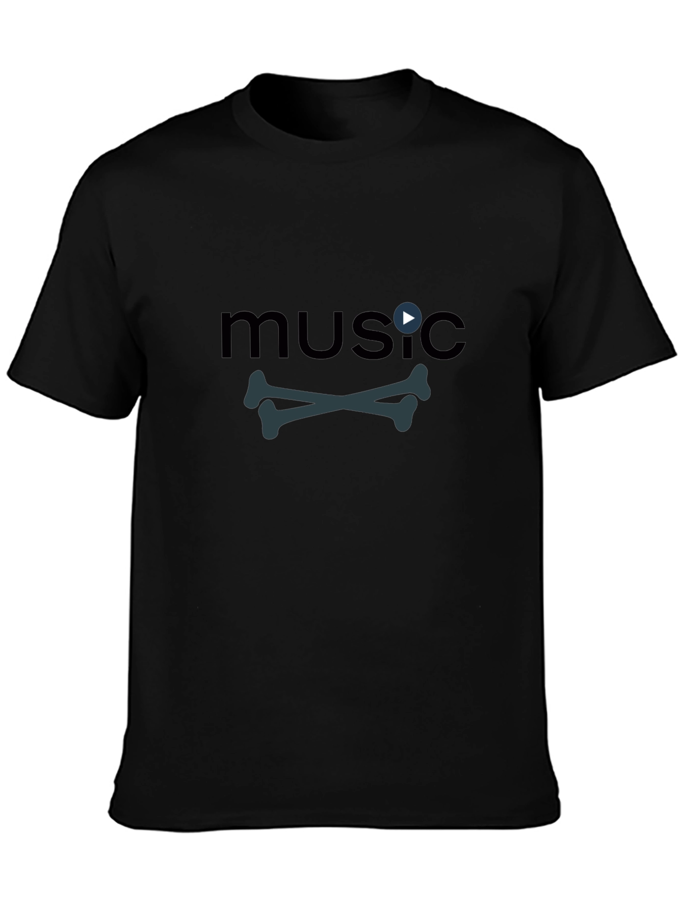 Music Bones Tee - Black Graphic T-Shirt