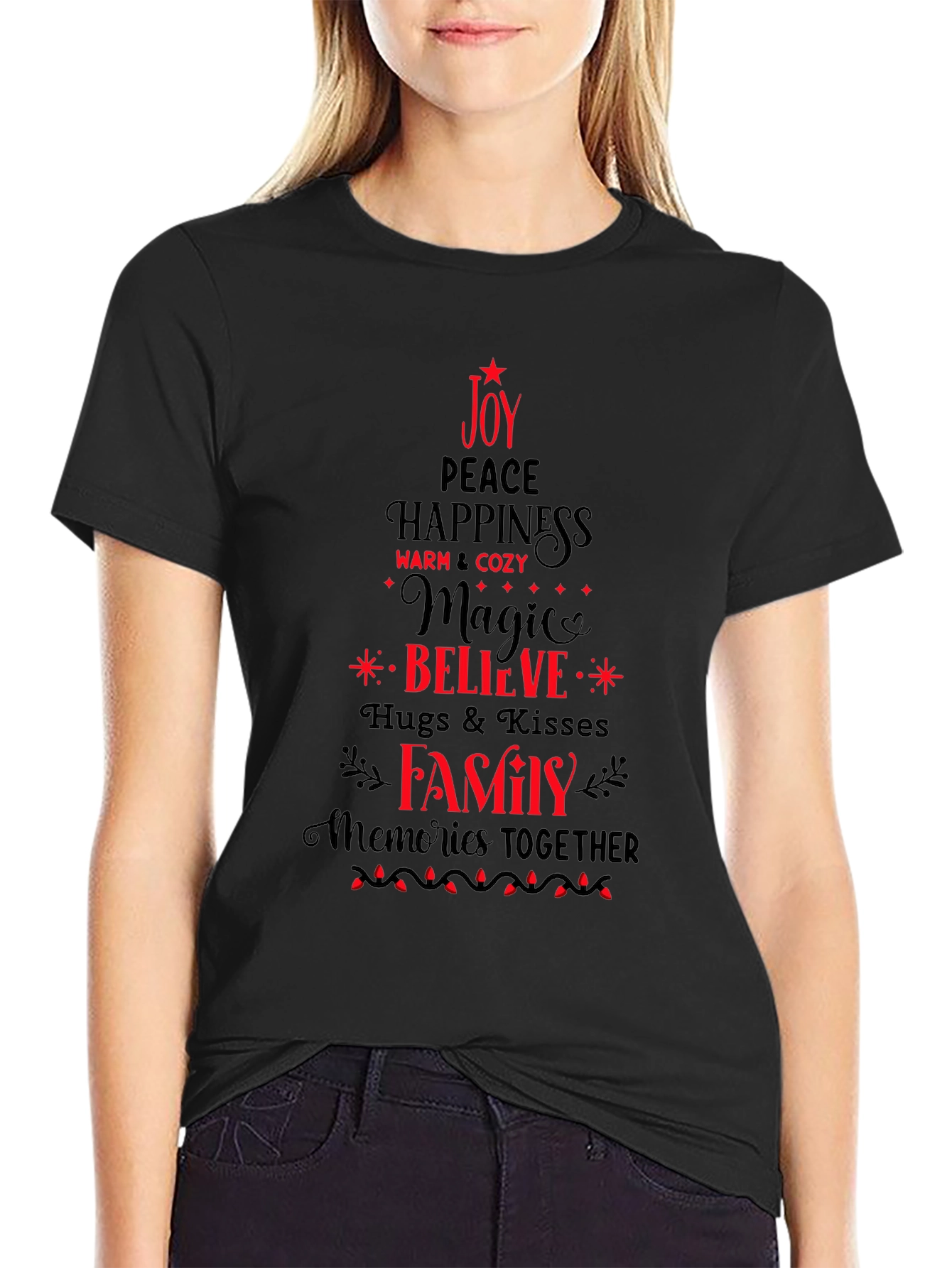 Holiday Spirit T-Shirt - Joy Peace Family Design