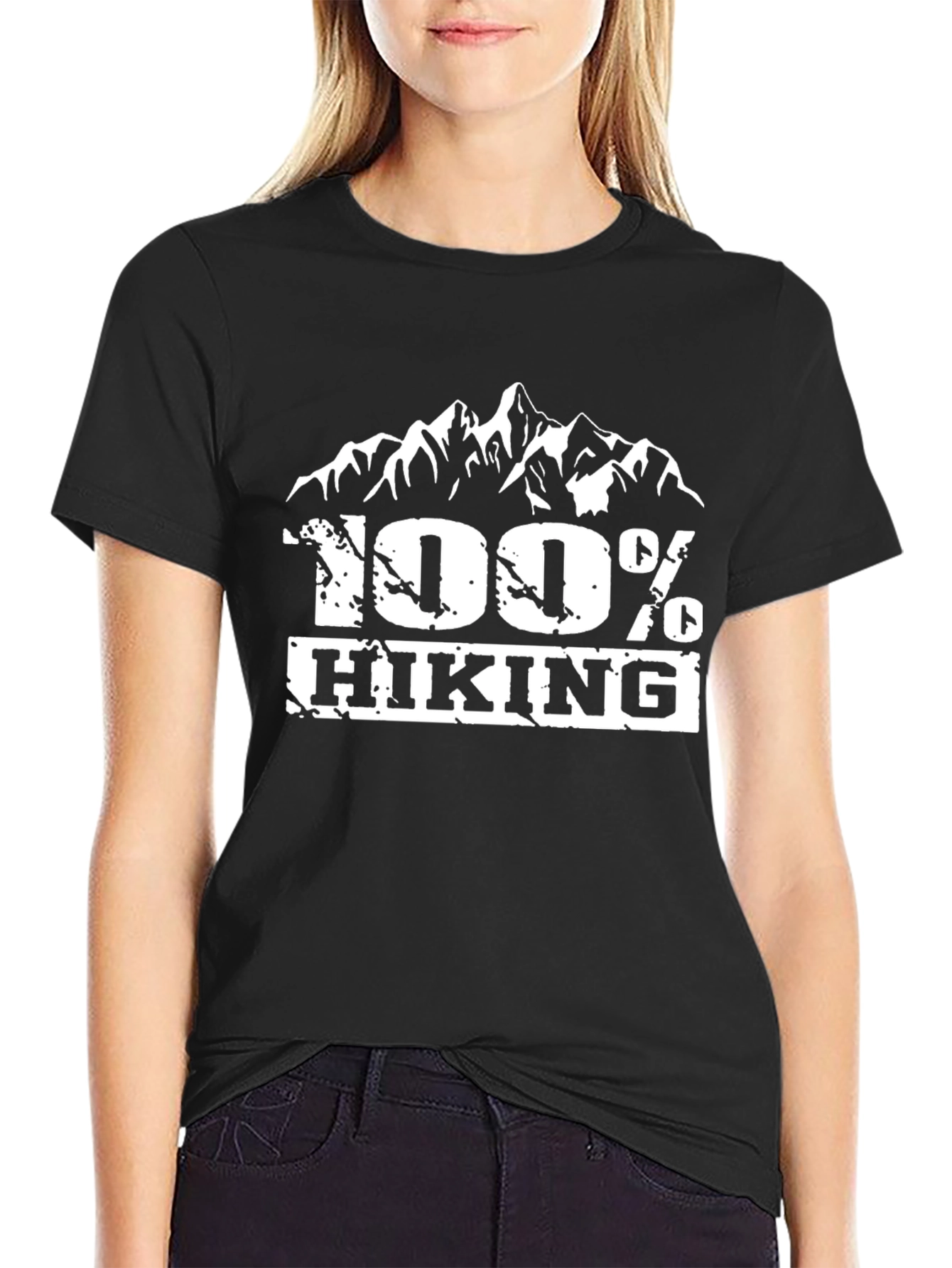 100% Hiking Mountain Graphic T-Shirt - Black