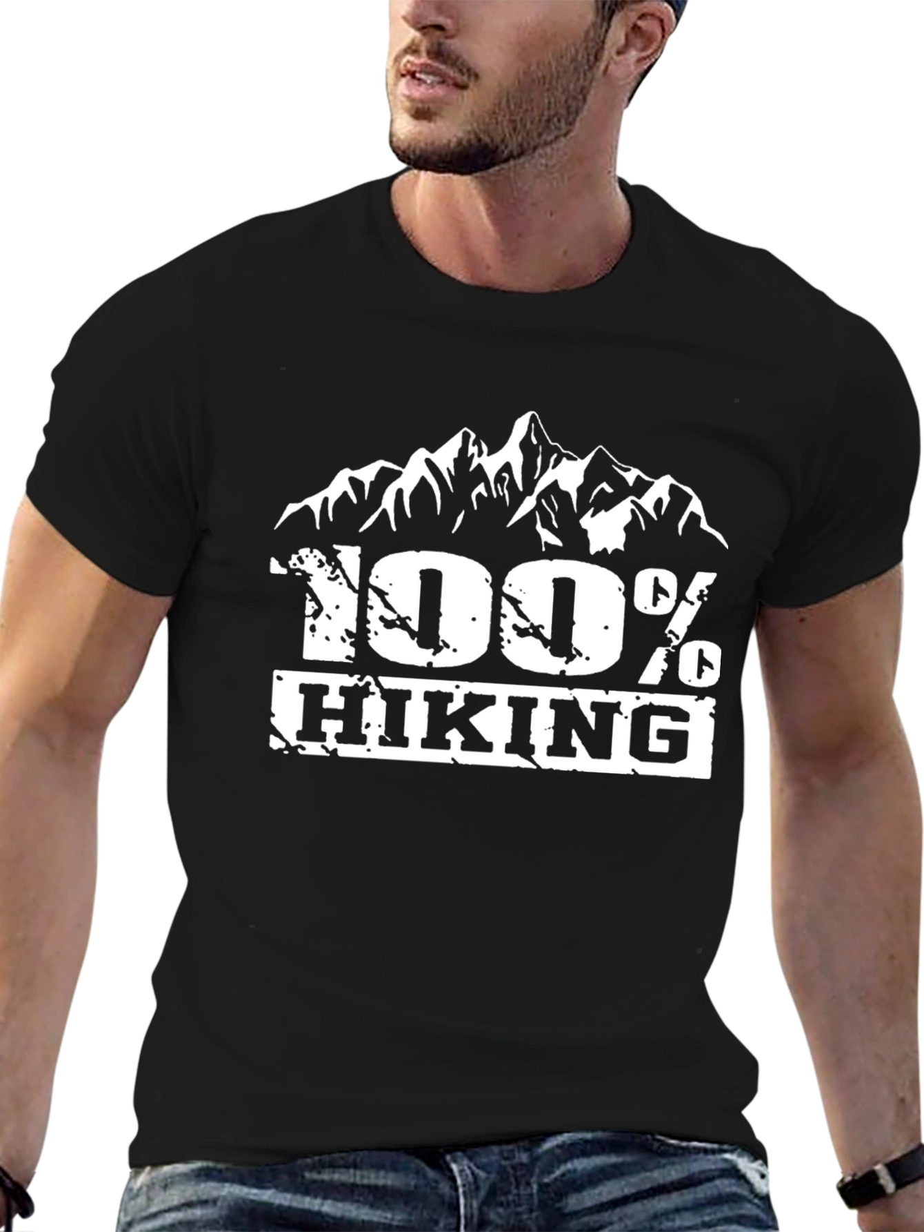 100% Hiking Mountain Graphic T-Shirt - Black