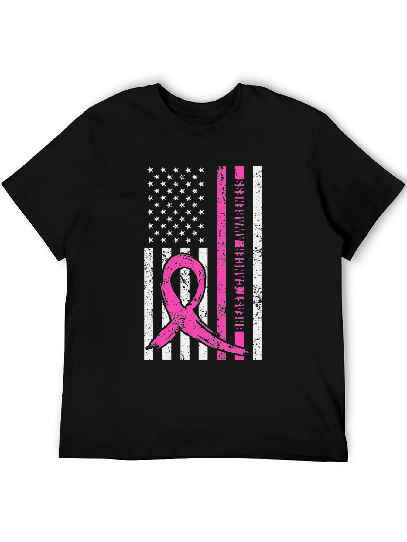 Breast Cancer Awareness American Flag T-Shirt