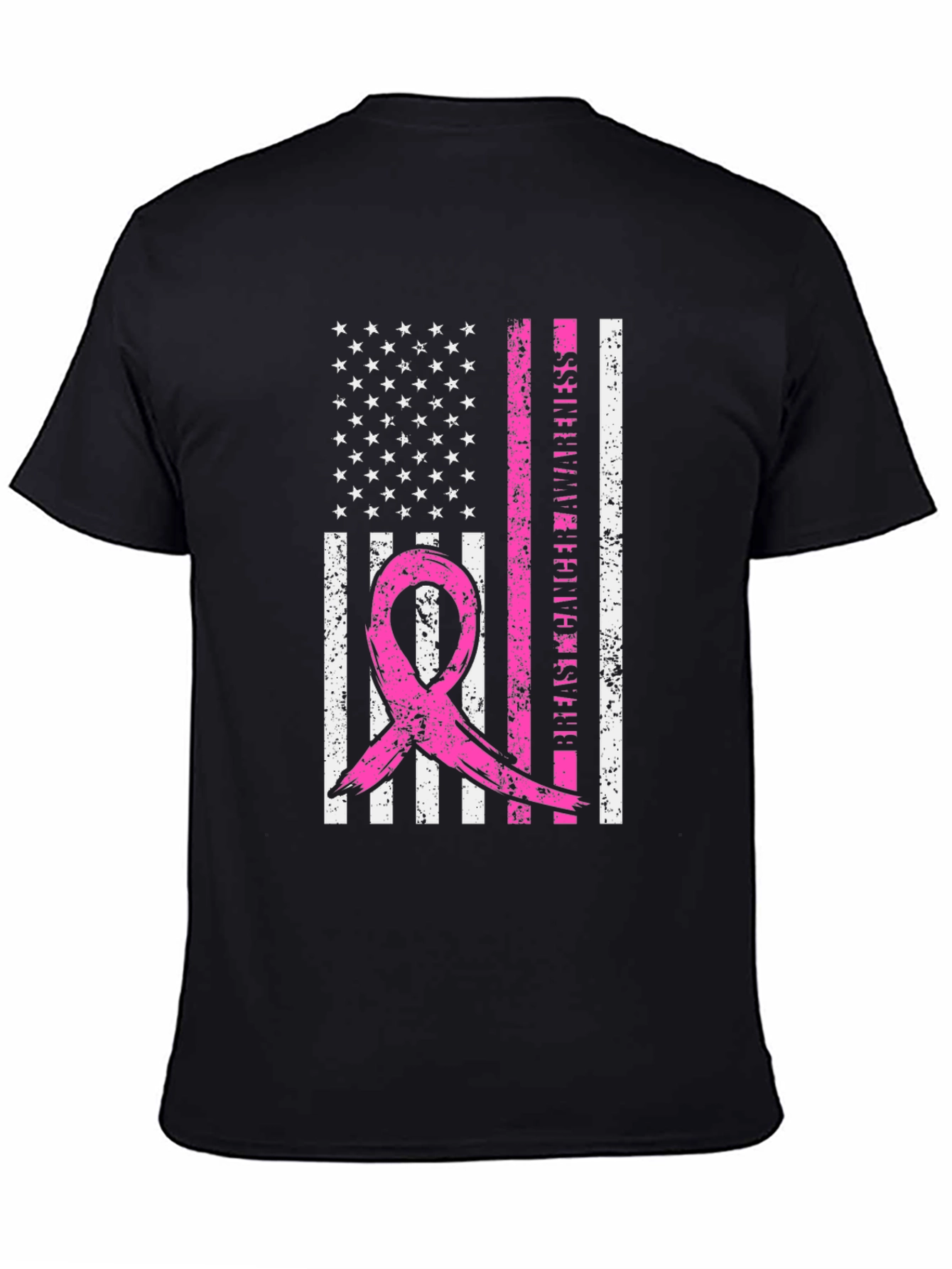 Breast Cancer Awareness American Flag T-Shirt