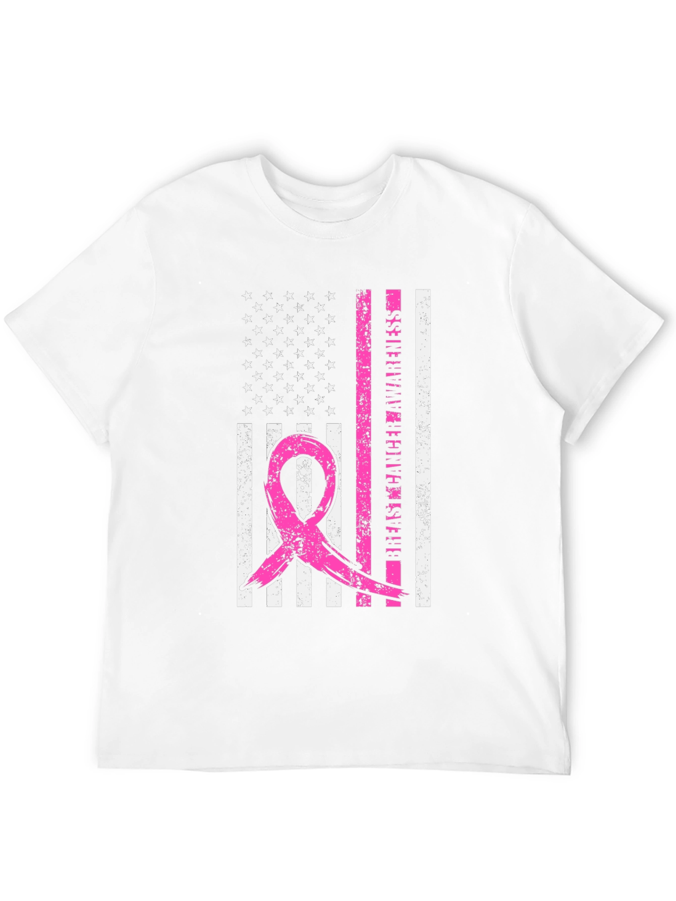 Breast Cancer Awareness American Flag T-Shirt