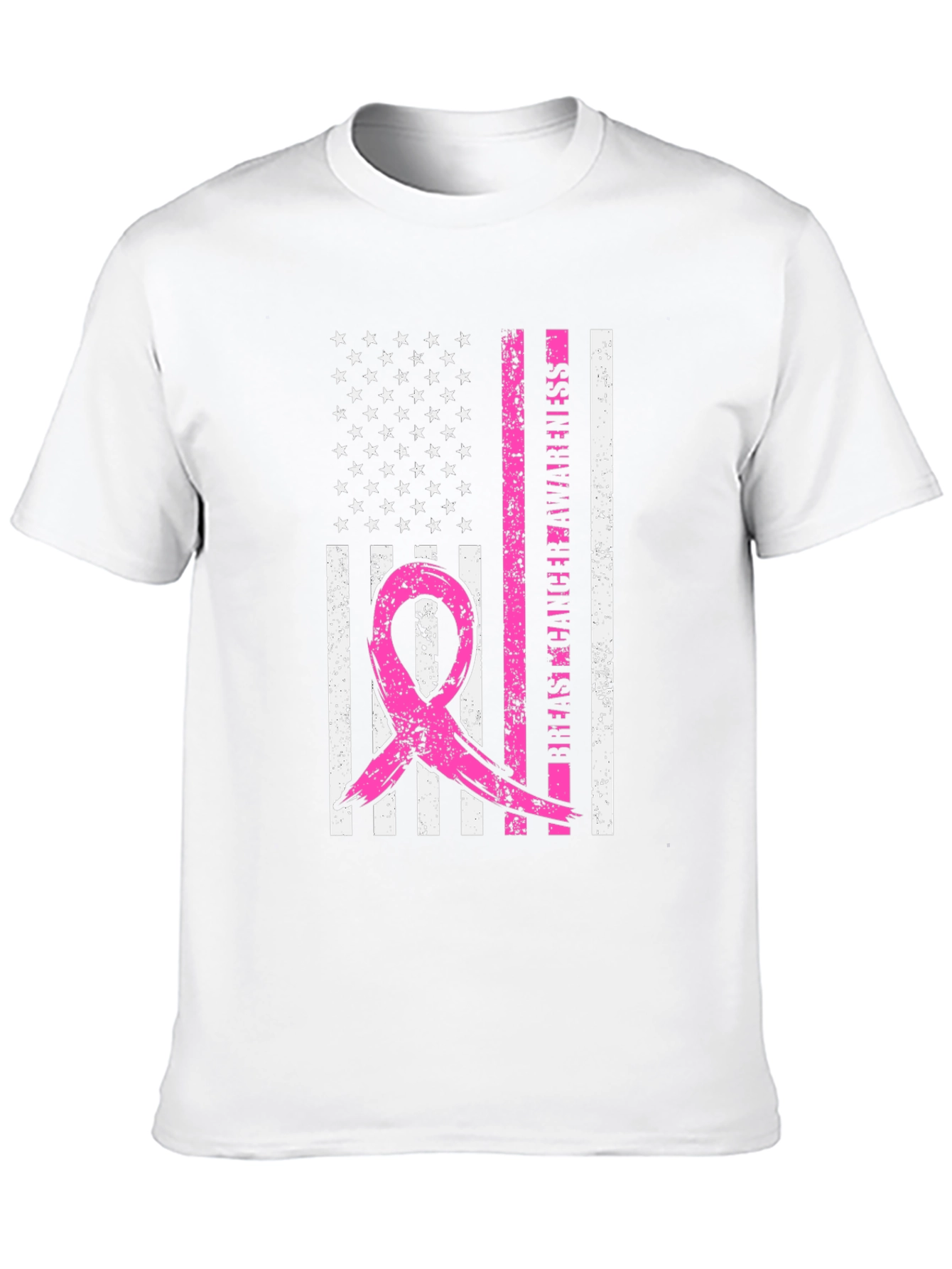 Breast Cancer Awareness American Flag T-Shirt