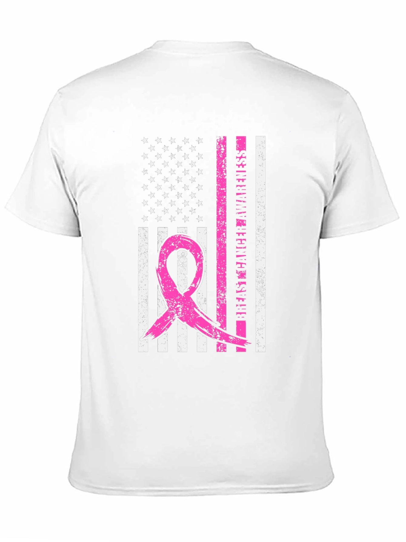 Breast Cancer Awareness American Flag T-Shirt