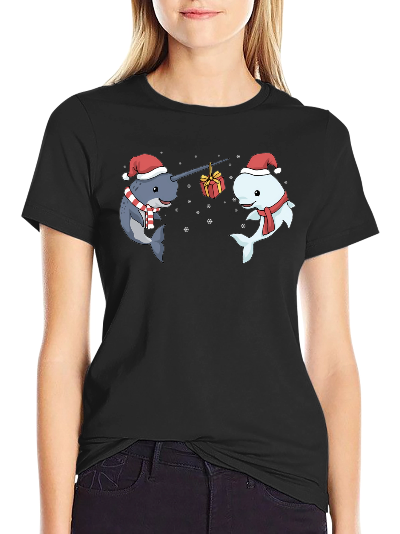 Festive Narwhal Christmas T-Shirt