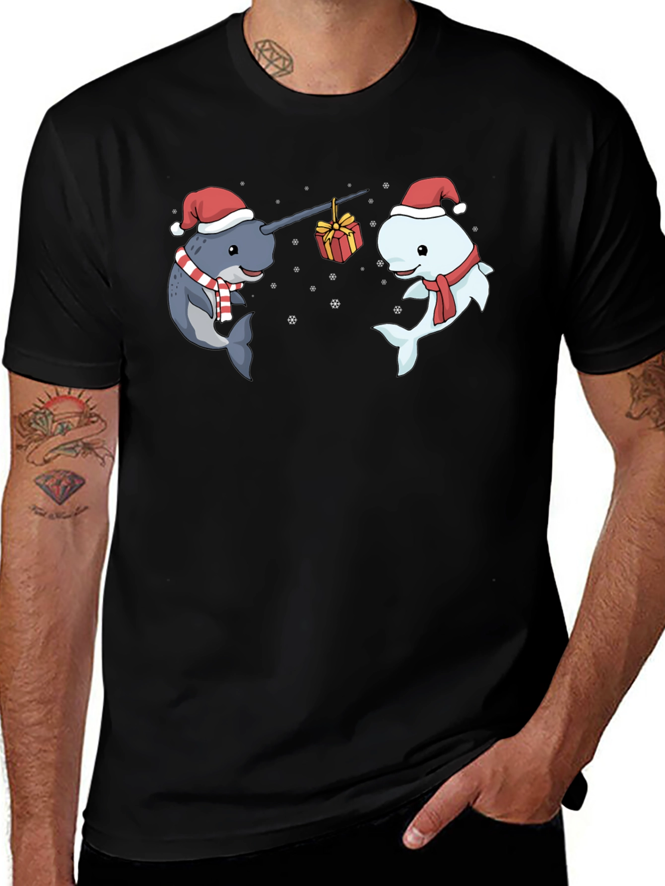 Festive Narwhal Christmas T-Shirt