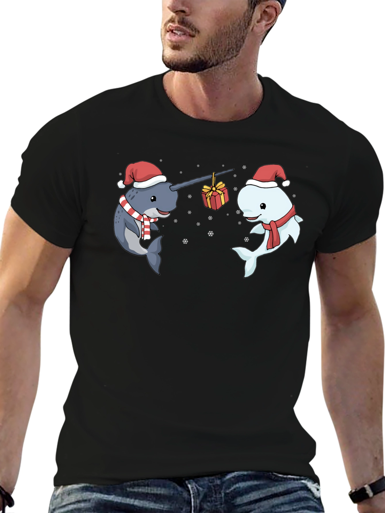 Festive Narwhal Christmas T-Shirt
