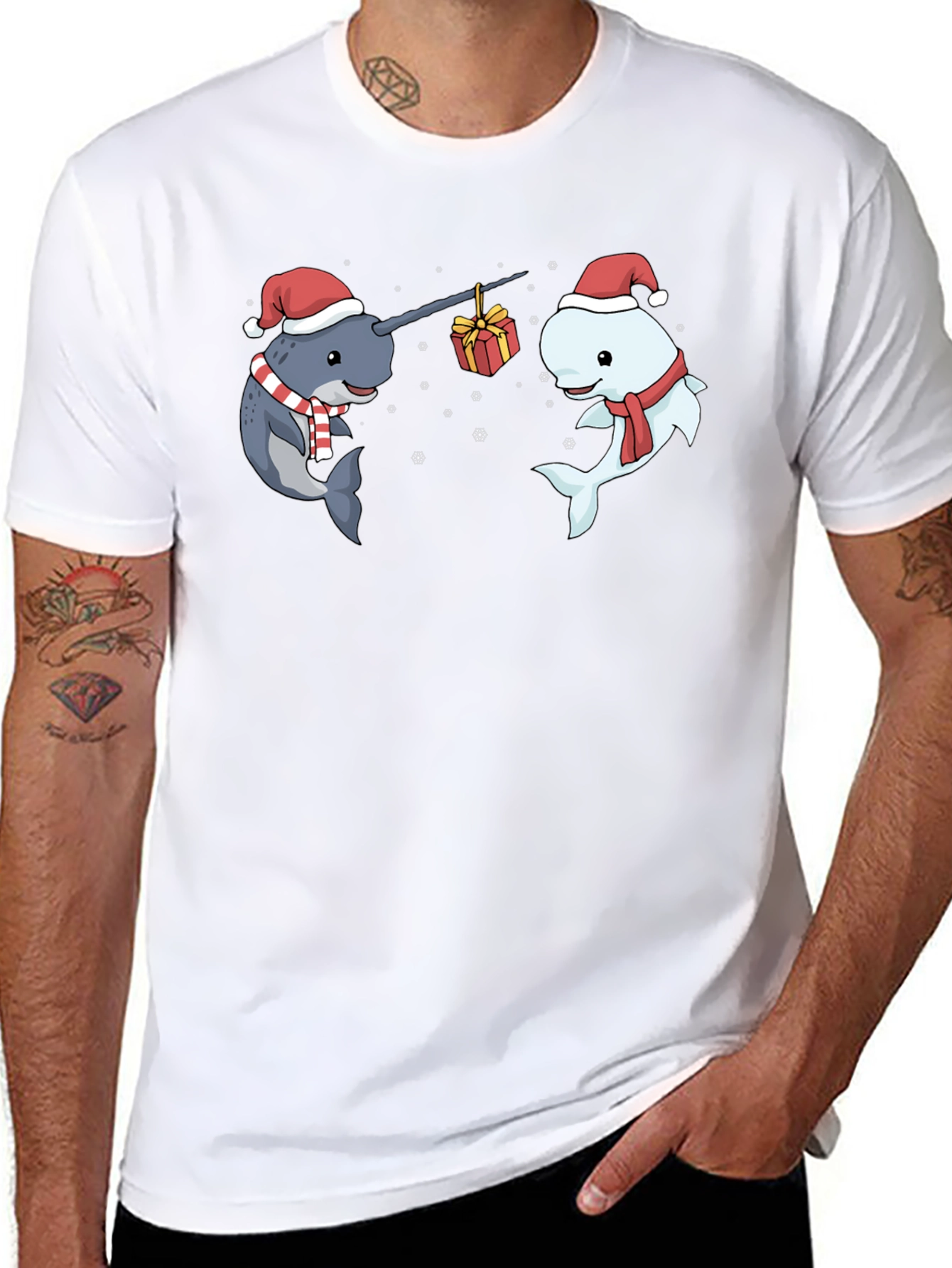 Festive Narwhal Christmas T-Shirt