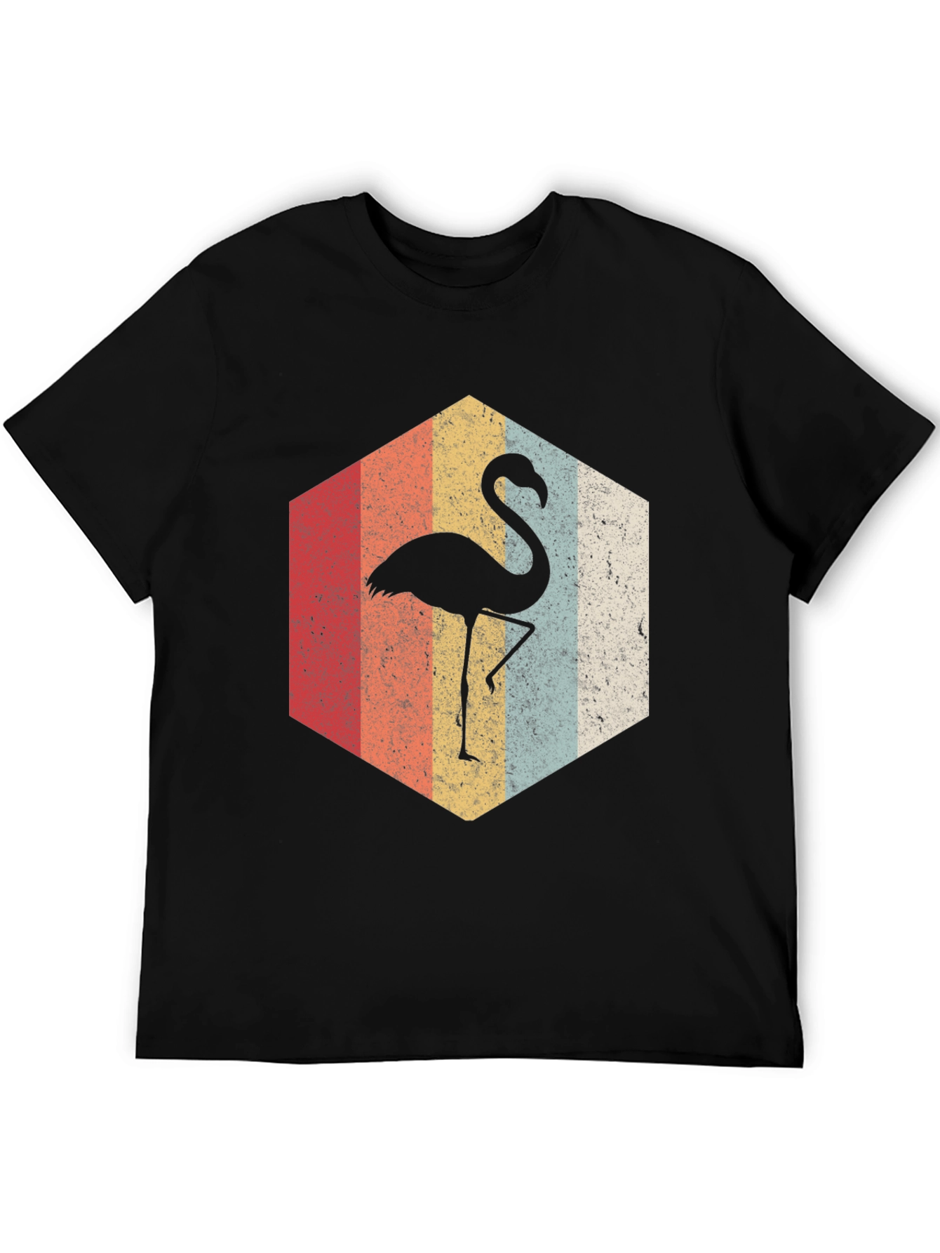 Retro Flamingo Hexagon Graphic Tee