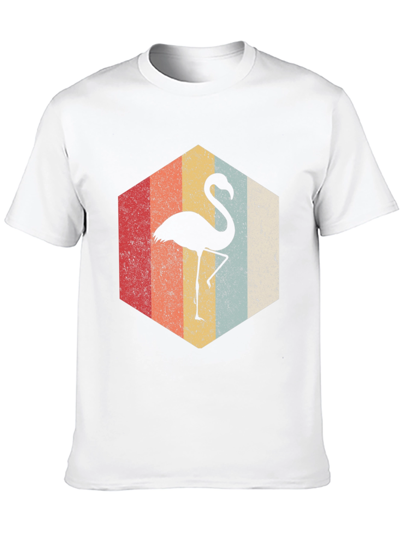 Retro Flamingo Hexagon Graphic Tee