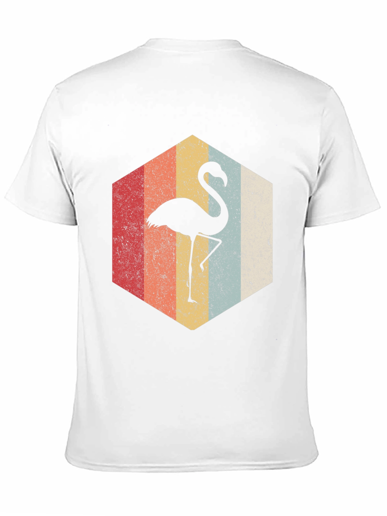Retro Flamingo Hexagon Graphic Tee