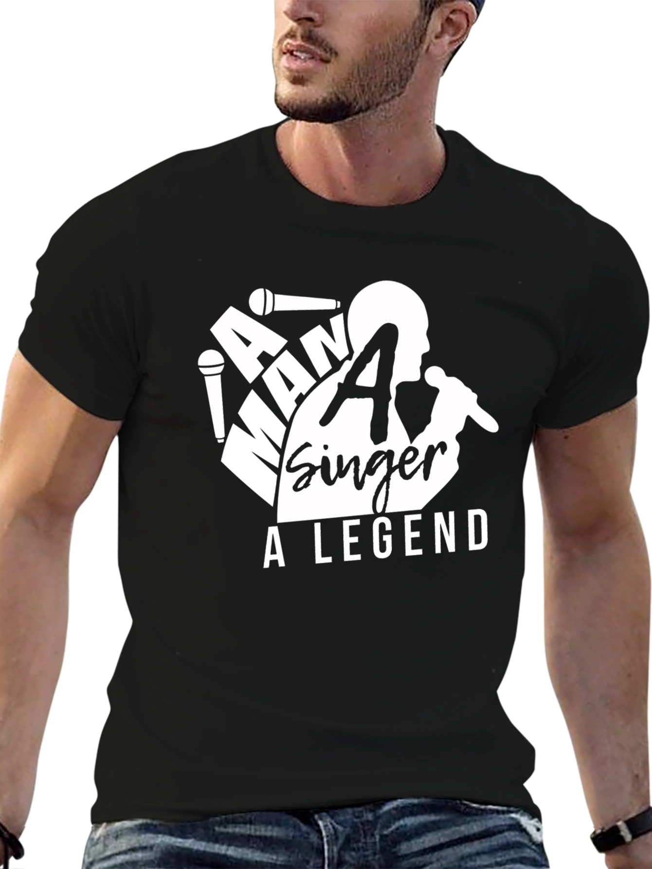 A Man A Singer A Legend Black T-Shirt