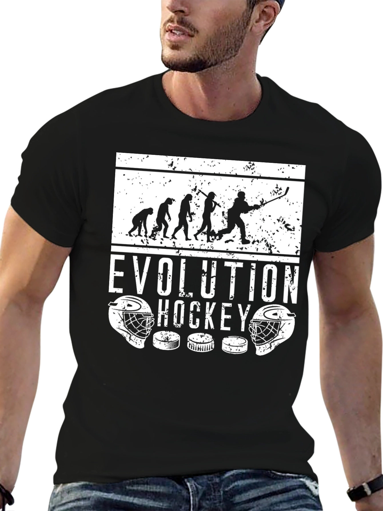 Hockey Evolution Graphic Tee - Black